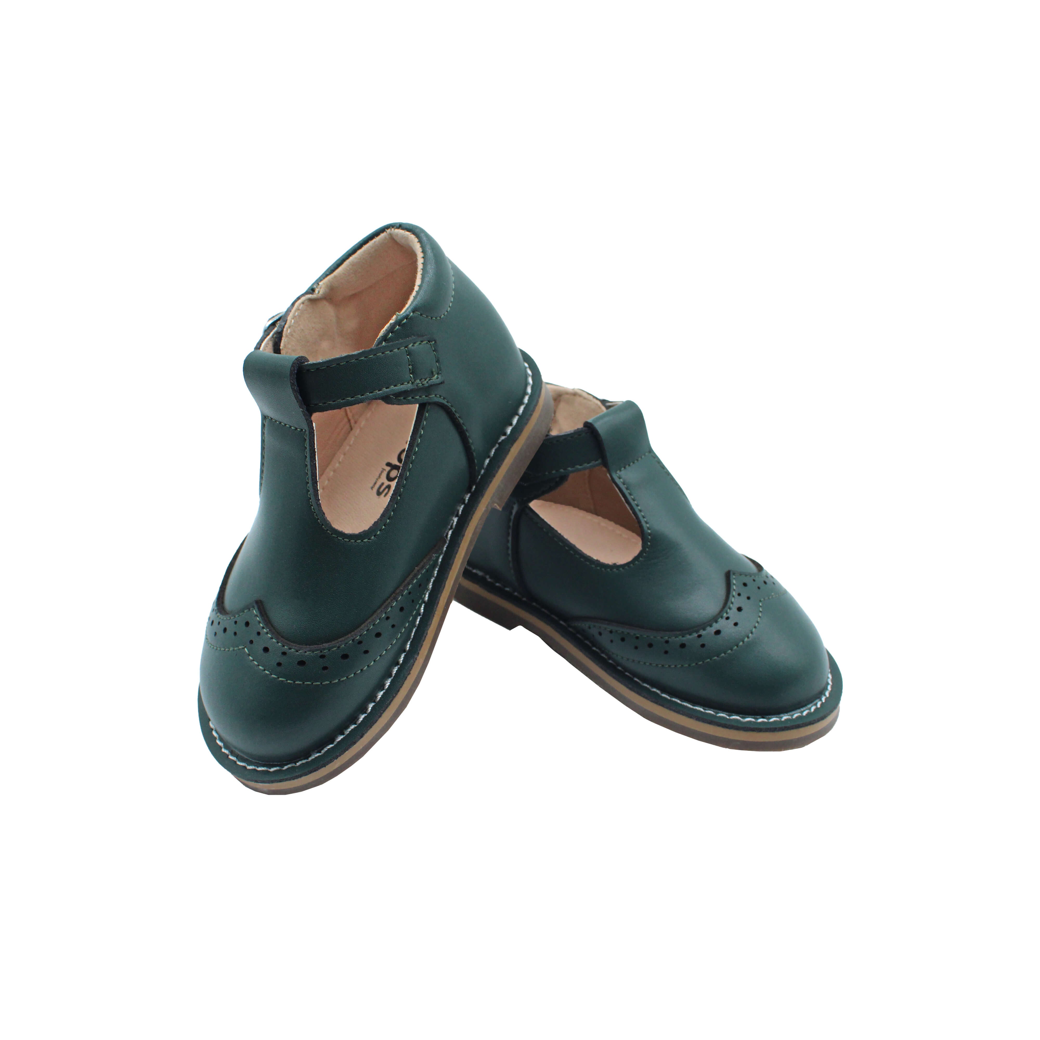 Wingtip T-Strap, Green