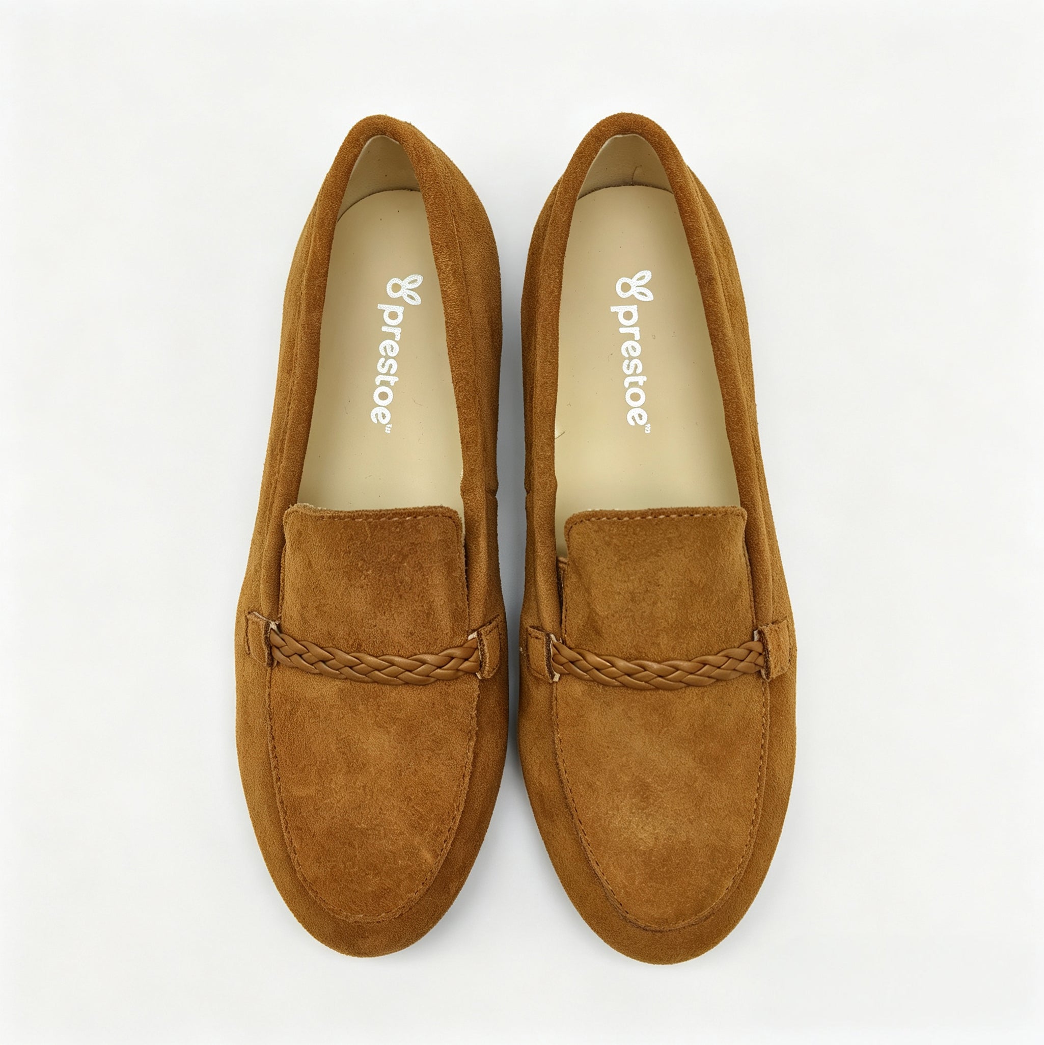 Brown Suede Braided Strap Loafer -SBG21