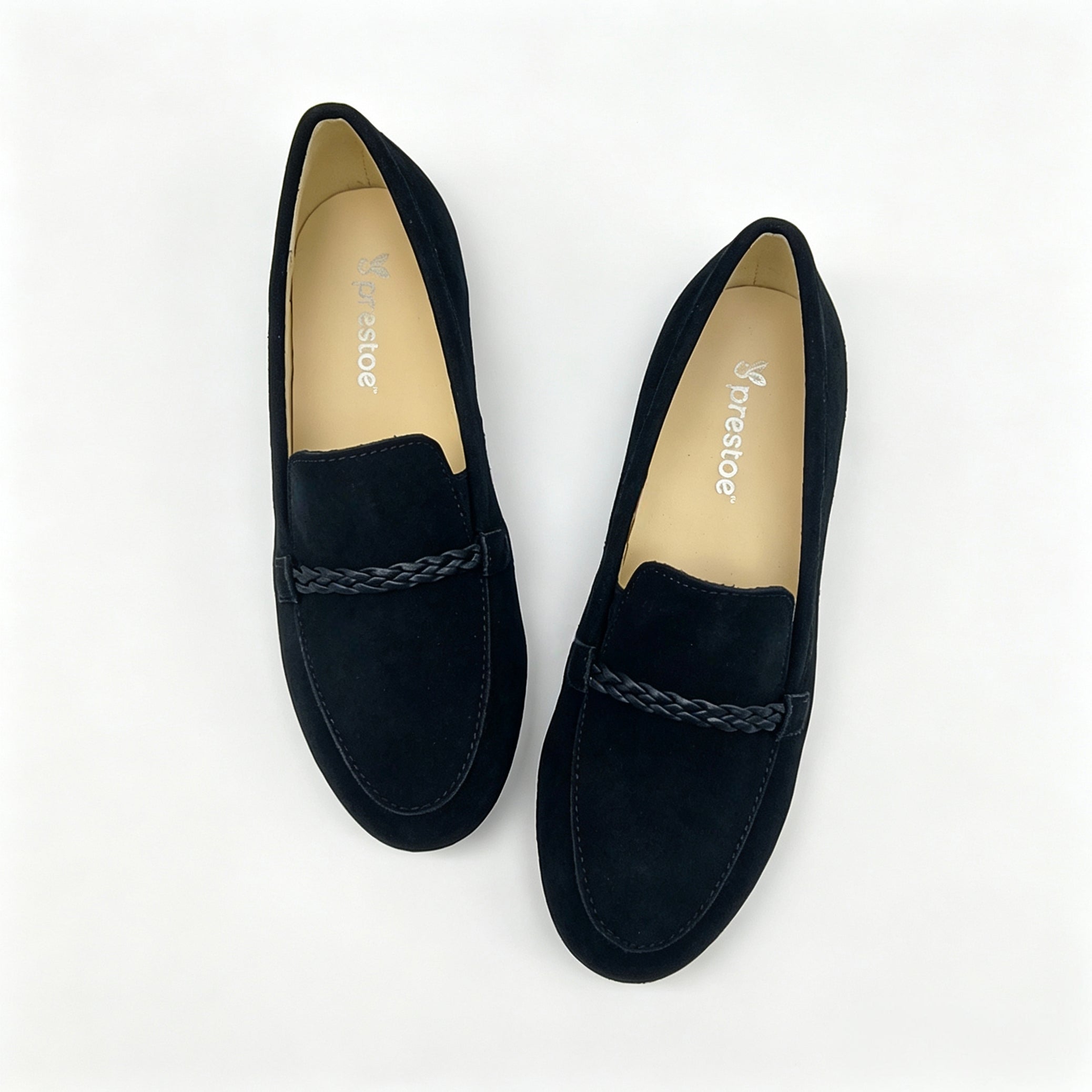 Black Suede Braided Strap Loafer -SBG22
