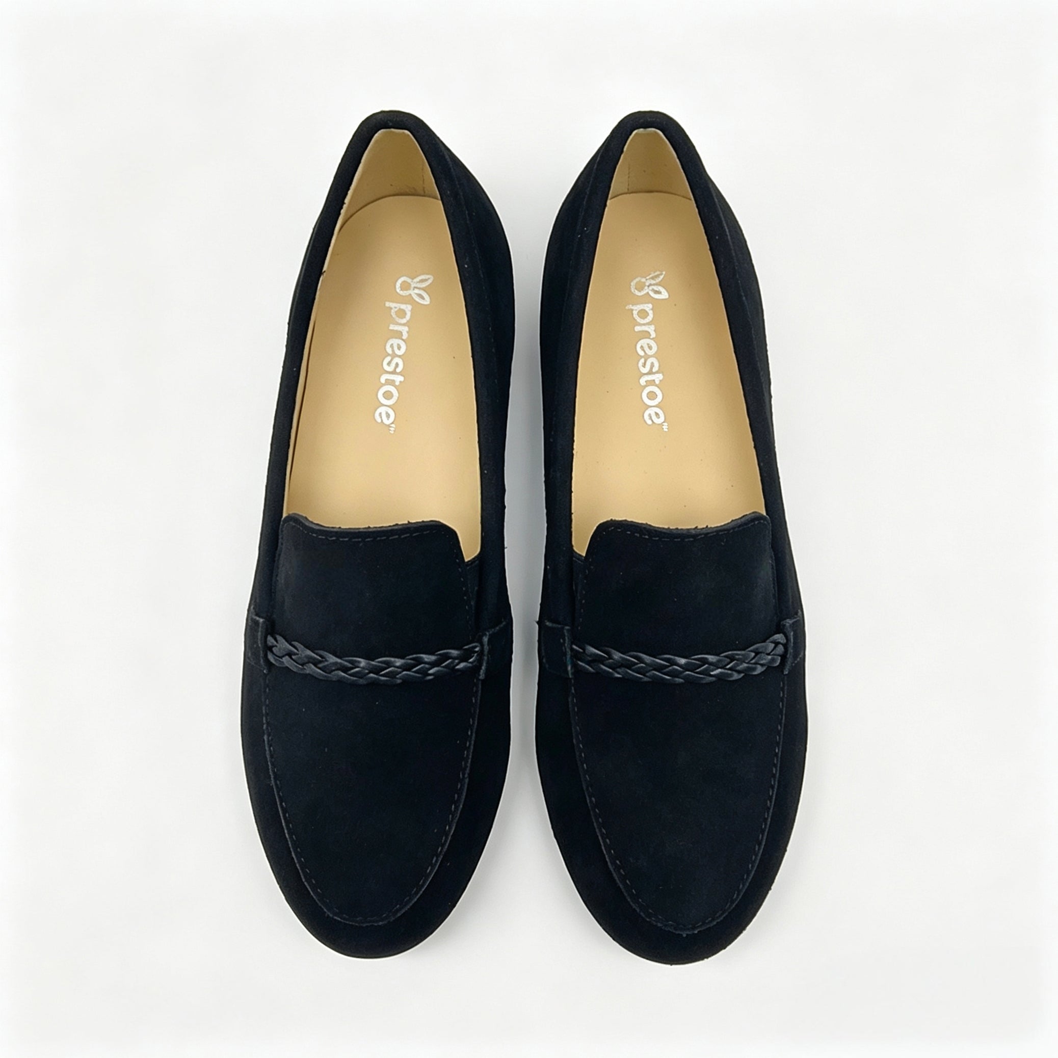 Black Suede Braided Strap Loafer -SBG22