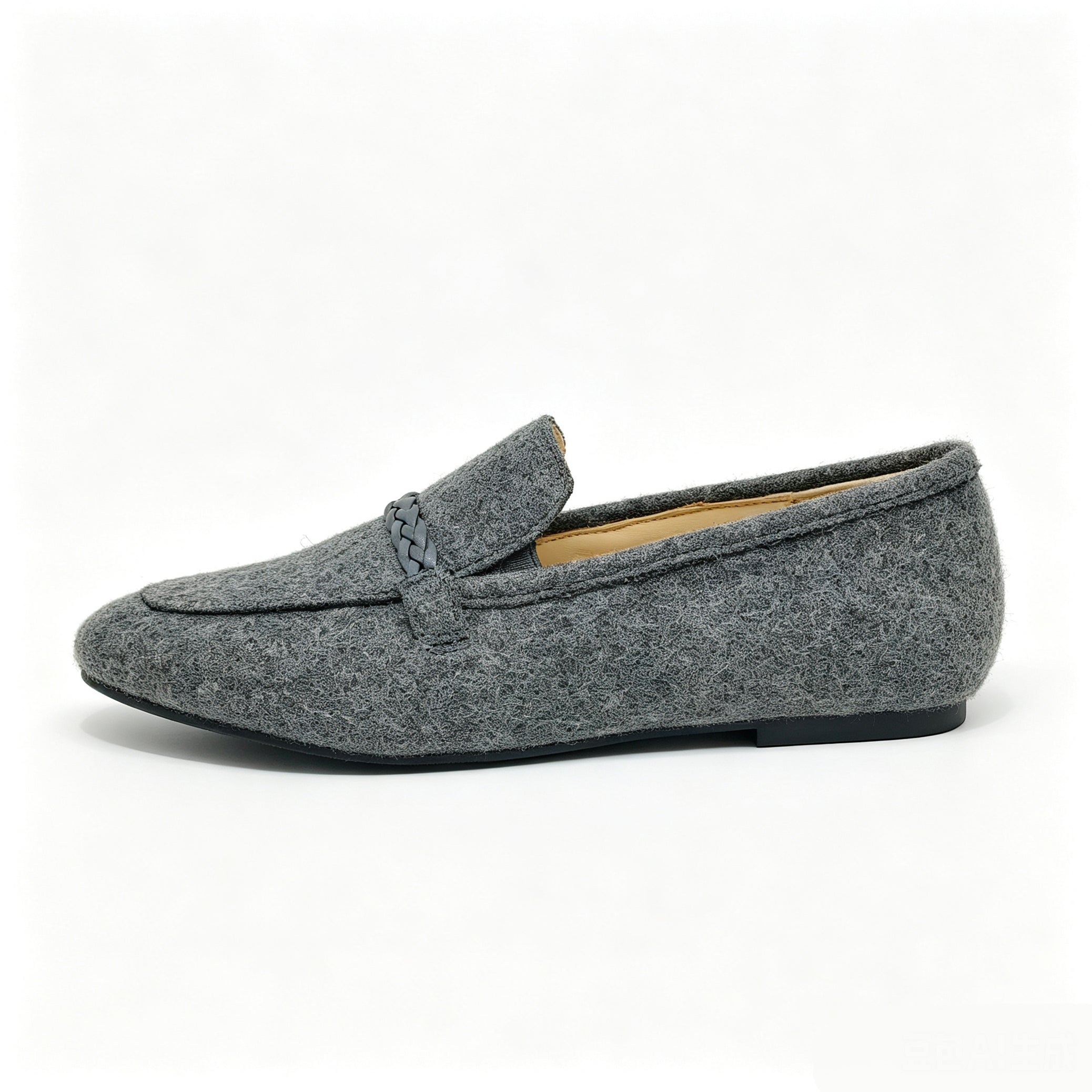 Grey Flannel Braided Strap Loafer -SBG24
