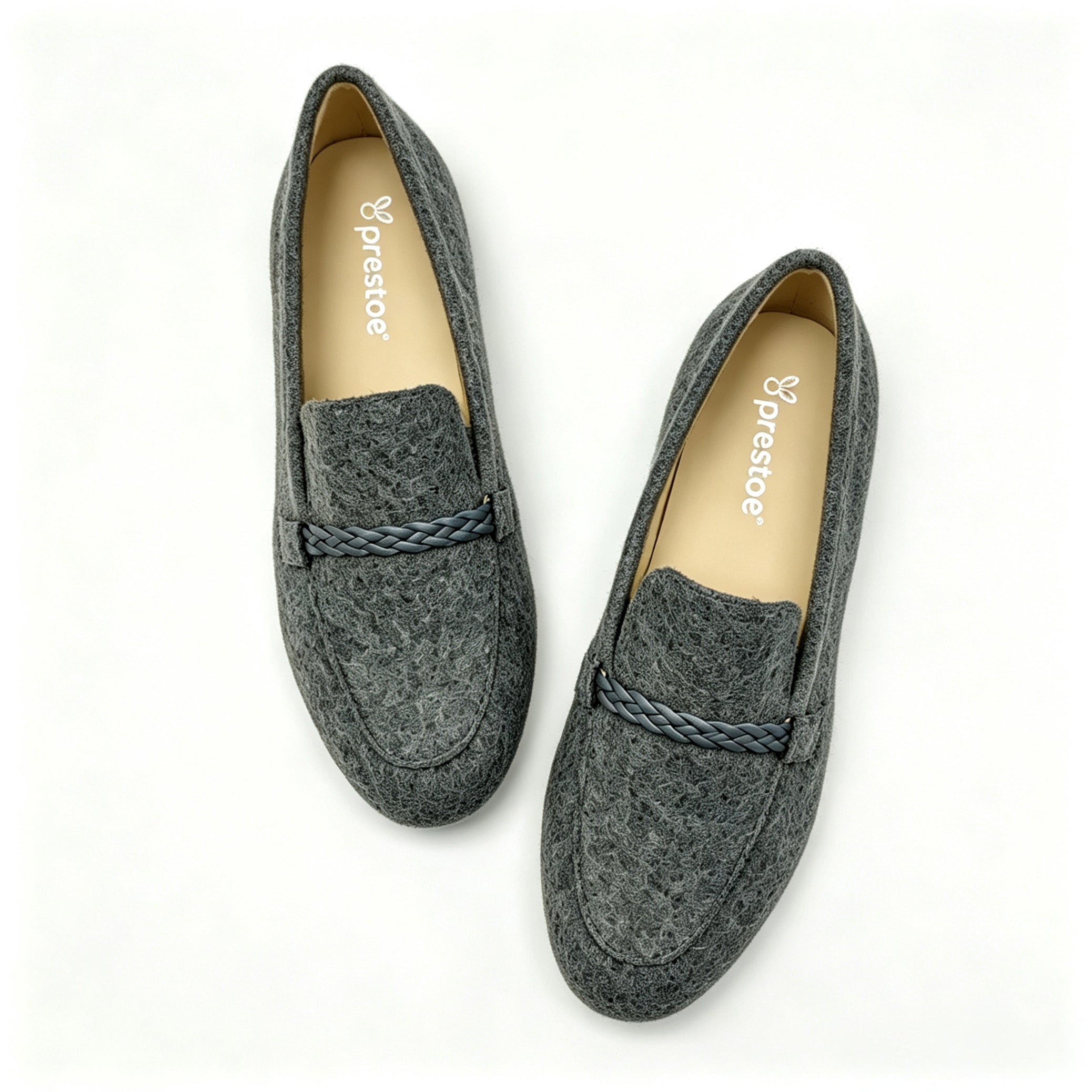 Grey Flannel Braided Strap Loafer -SBG24