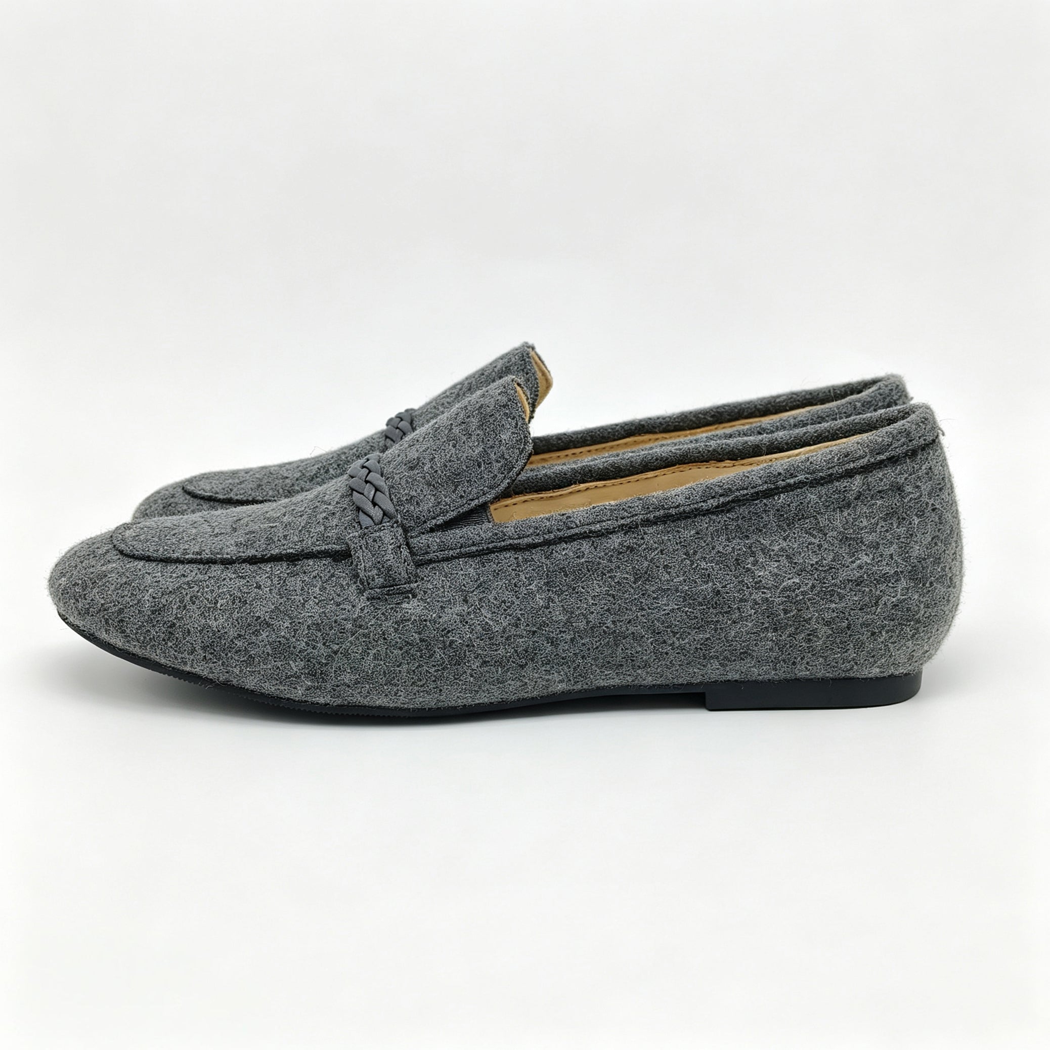 Grey Flannel Braided Strap Loafer -SBG24