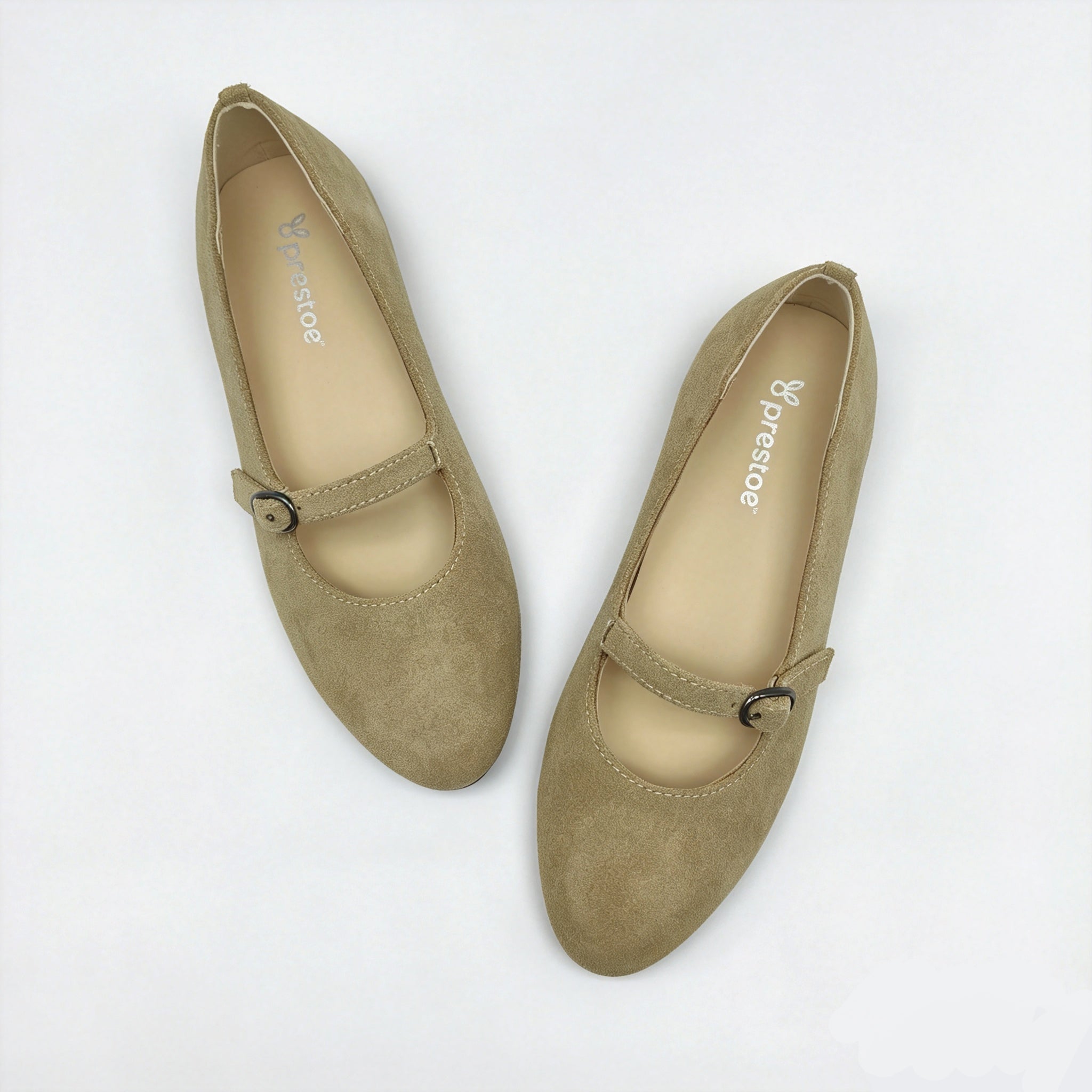 Light Taupe Suede Low T-Strap-SG21