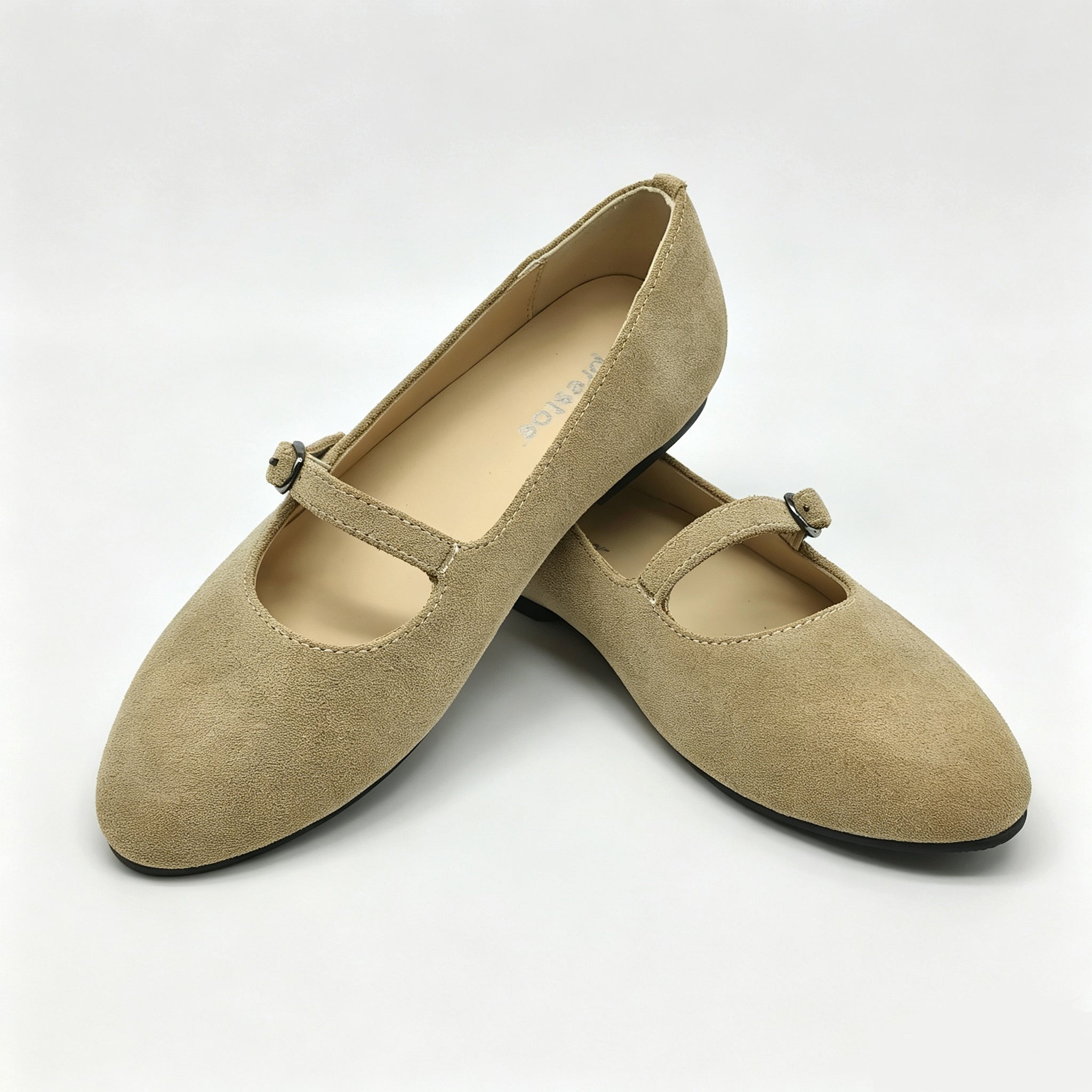 Light Taupe Suede Low T-Strap-SG21