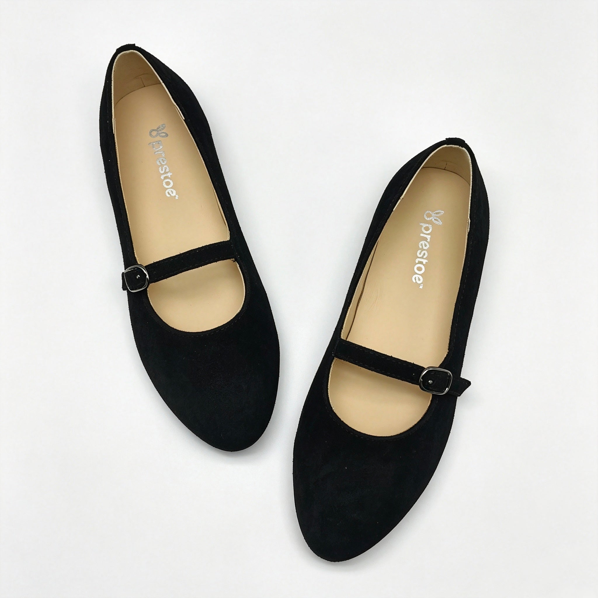 Black Suede Low T-Strap -SG22