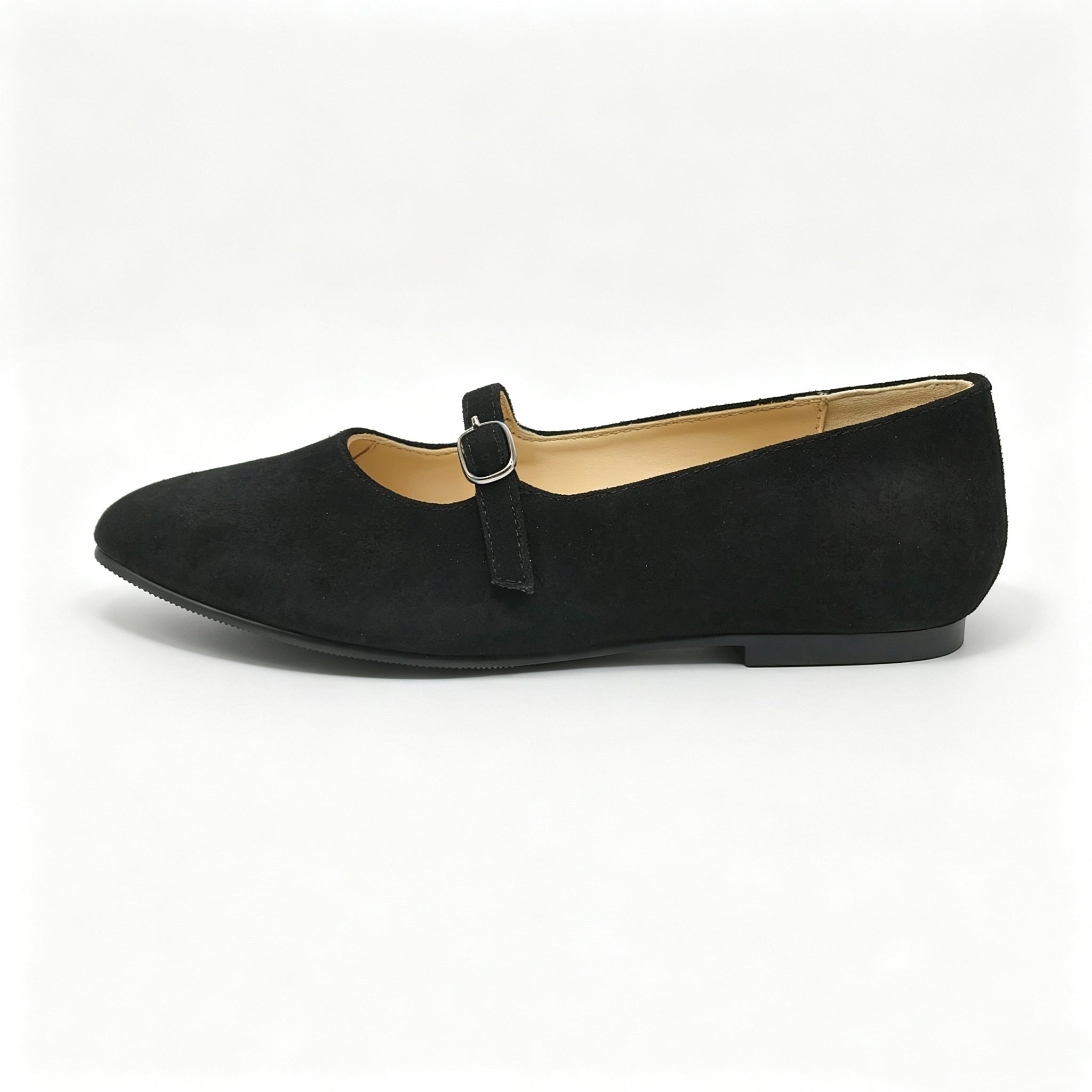 Black Suede Low T-Strap -SG22