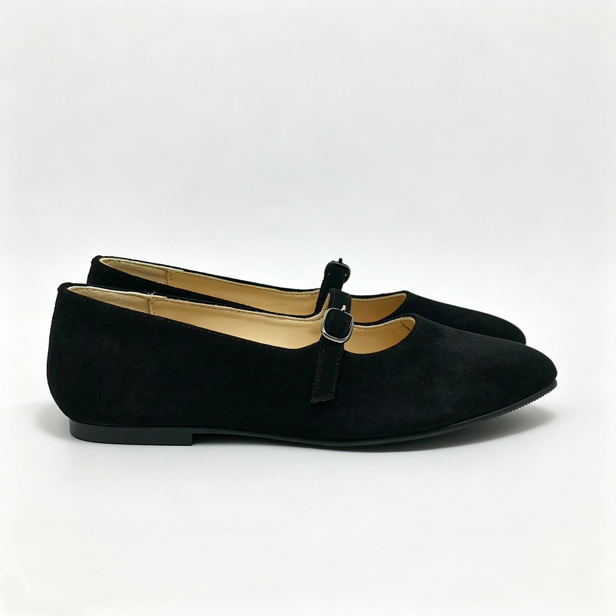 Black Suede Low T-Strap -SG22
