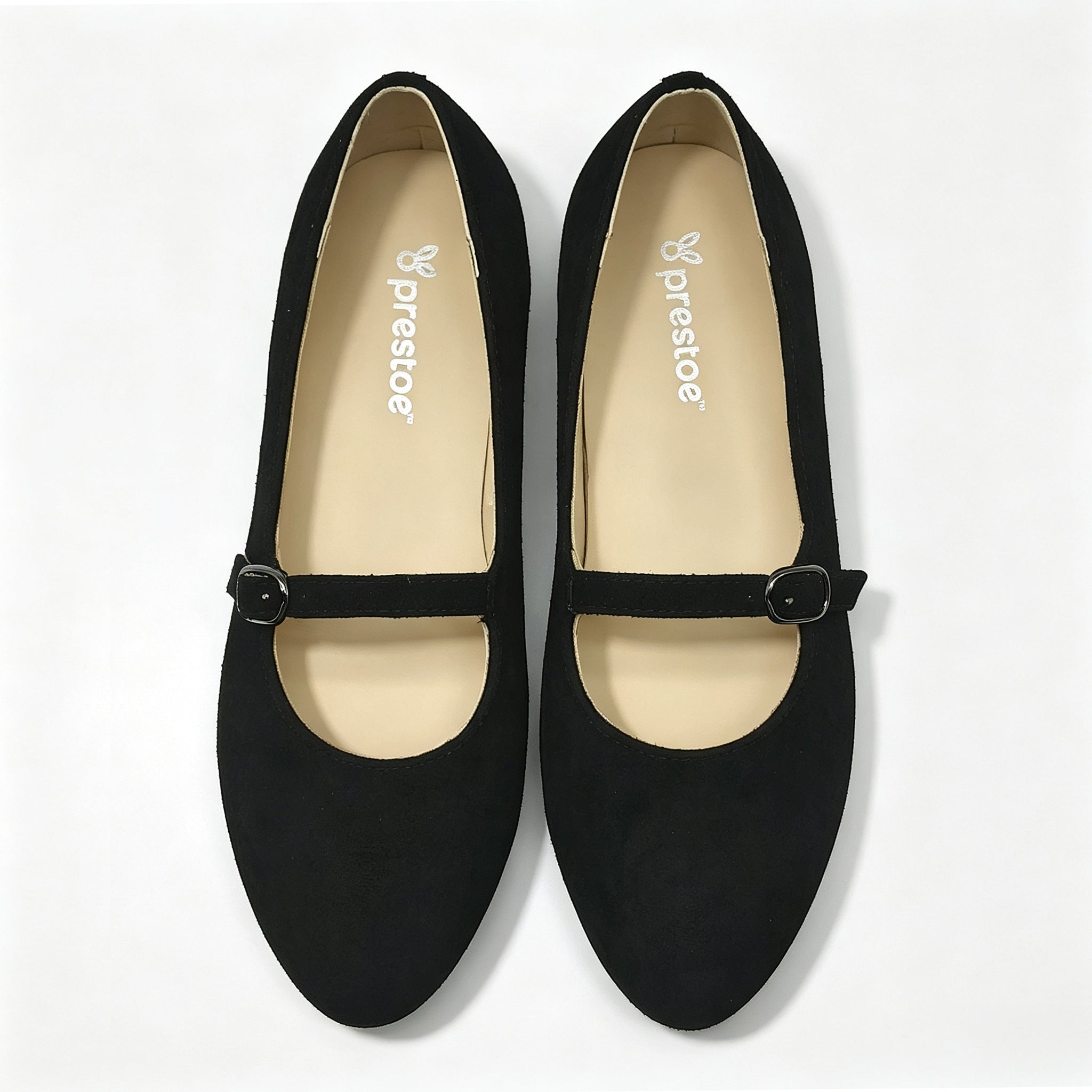 Black Suede Low T-Strap -SG22
