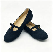 Black Suede Low T-Strap -SG32