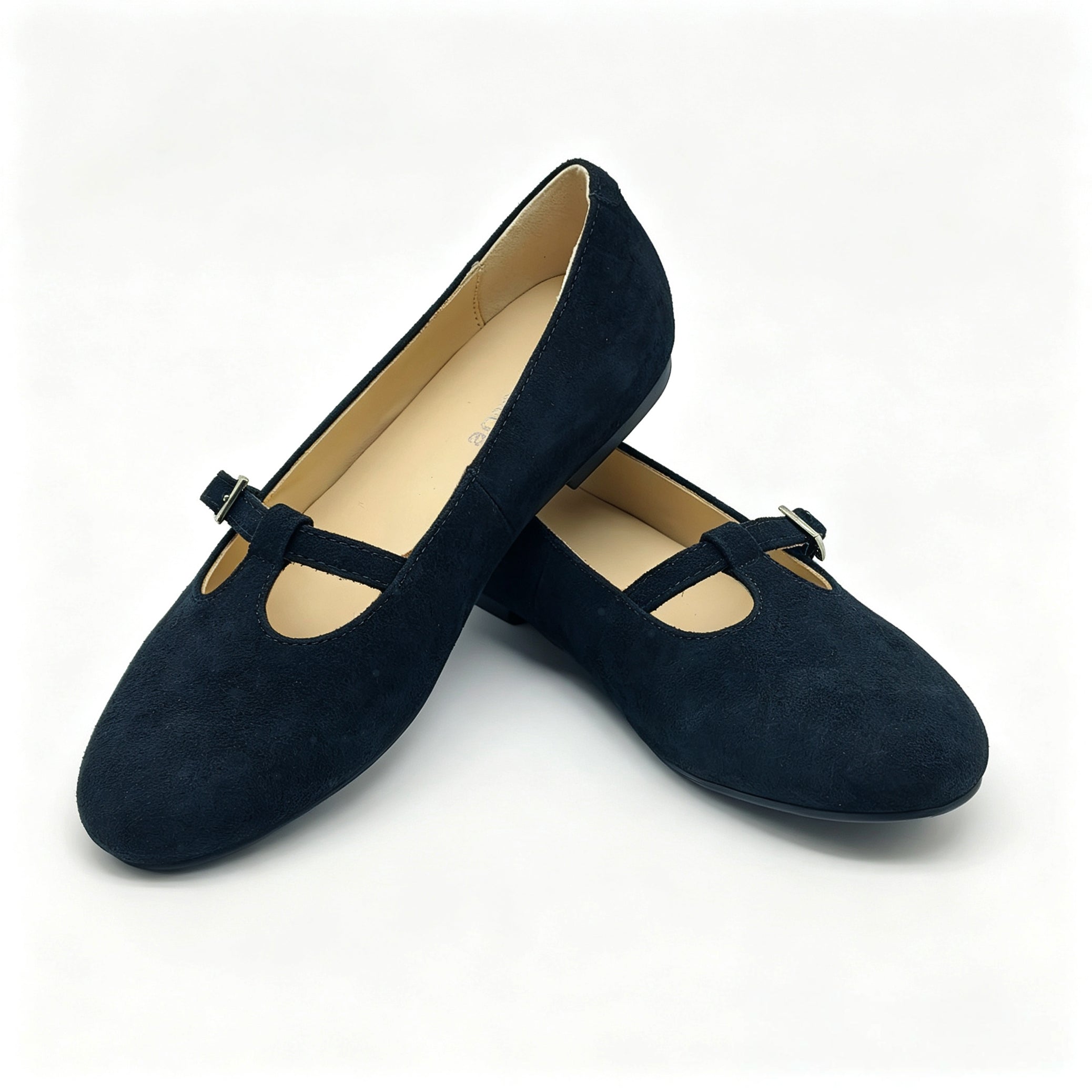 Black Suede Low T-Strap -SG32