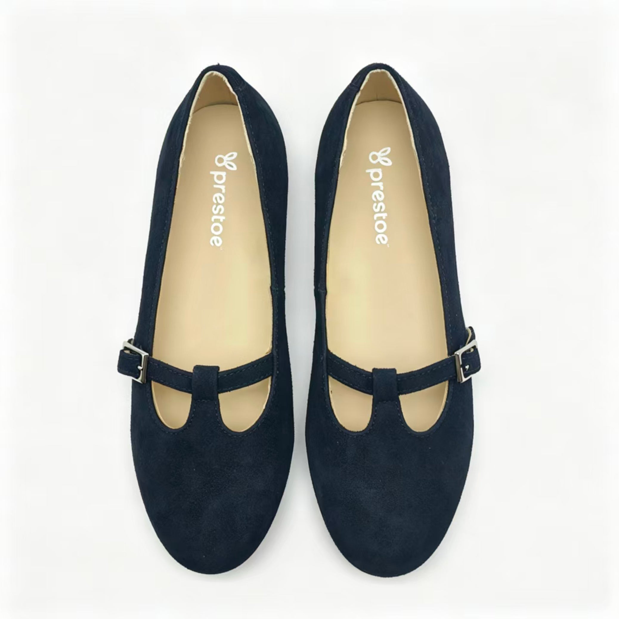 Black Suede Low T-Strap -SG32