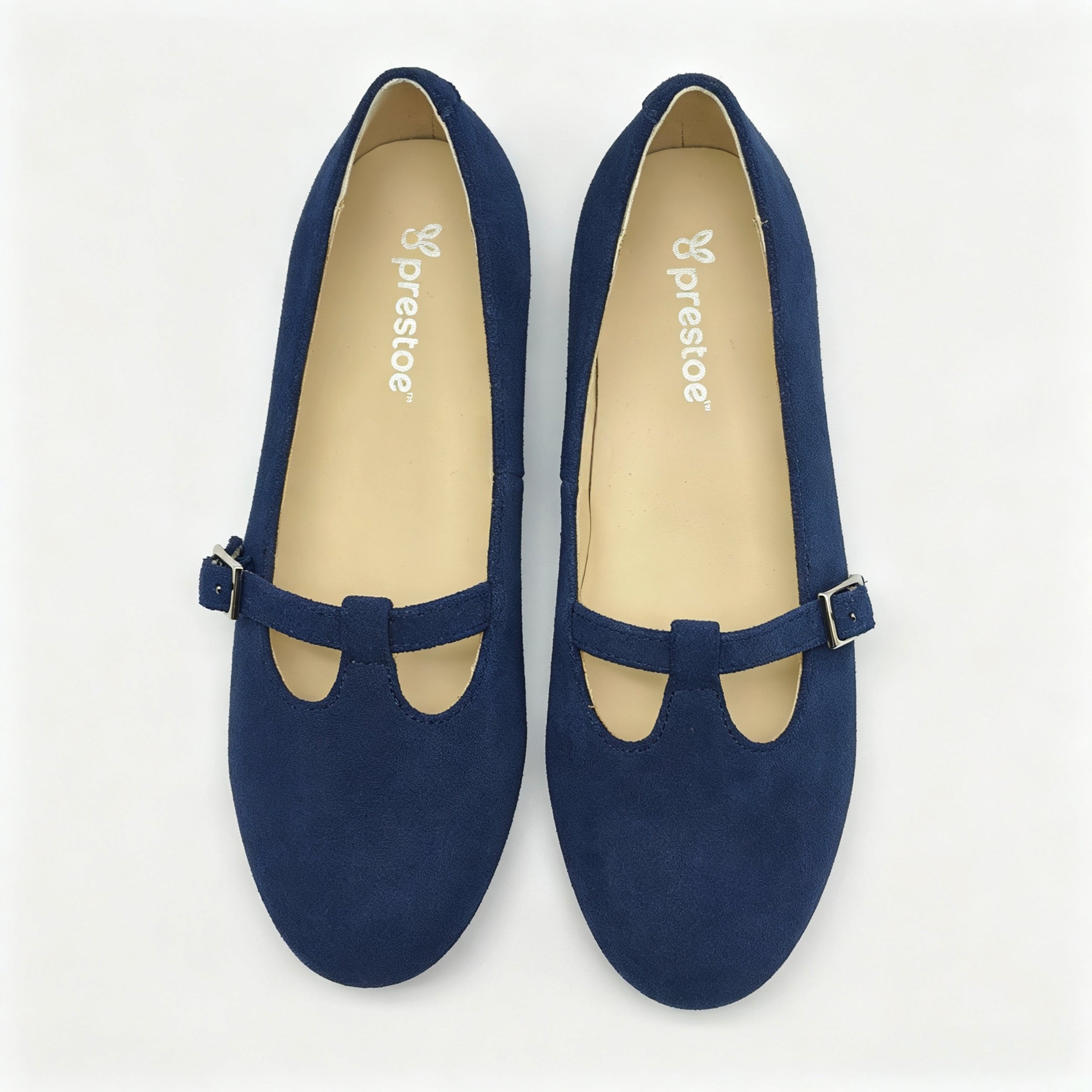 Navy Suede Low T-Strap -SG33