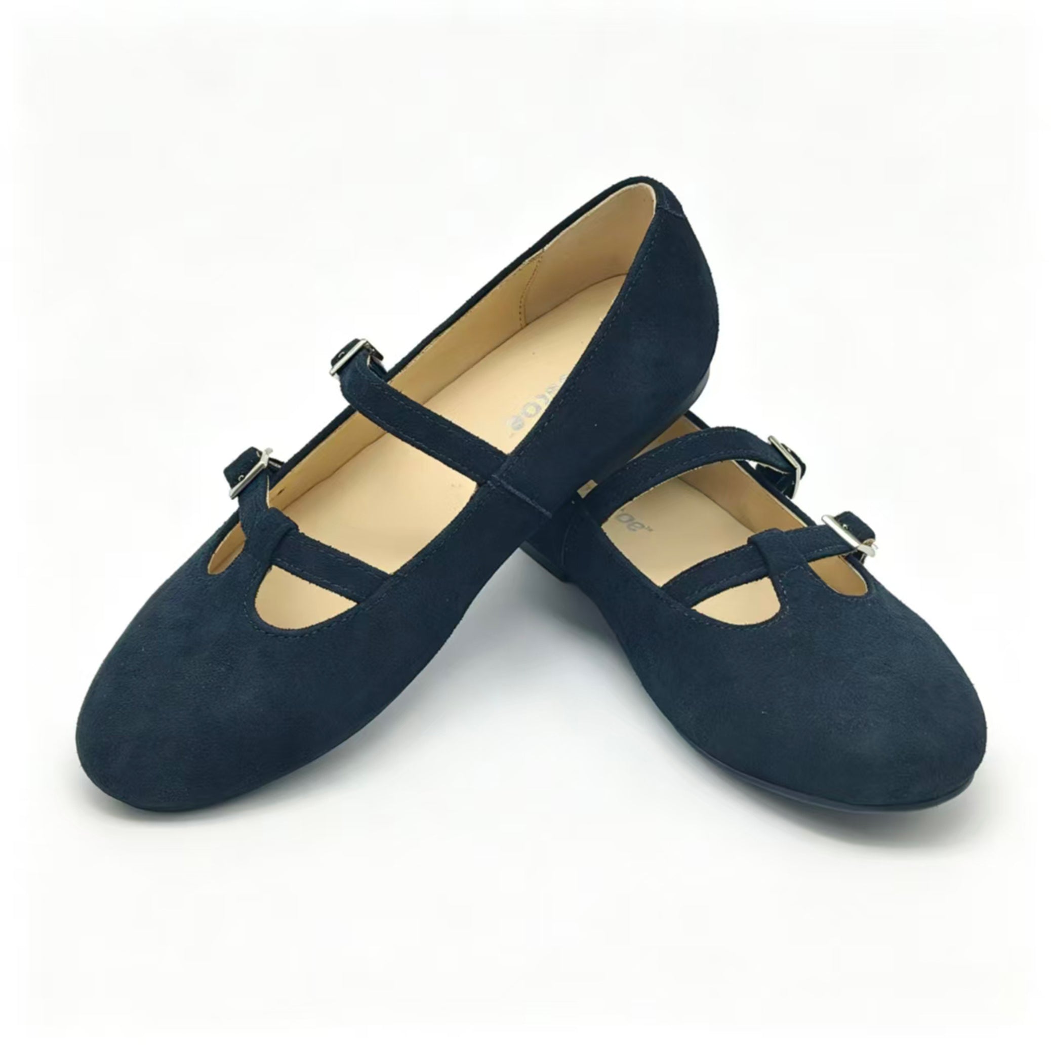 Black Suede T-Strap, Mary Jane,-SG42
