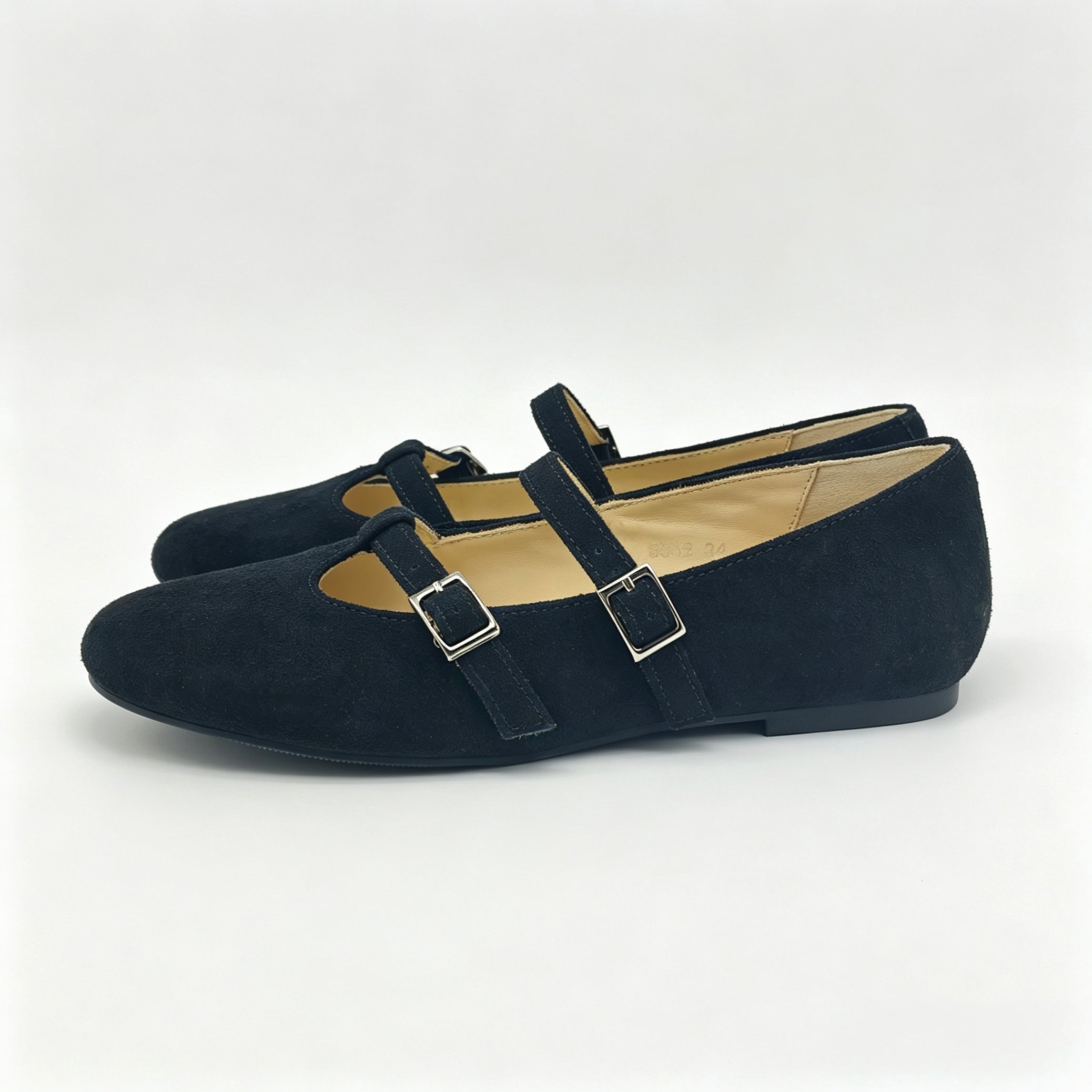 Black Suede T-Strap, Mary Jane,-SG42