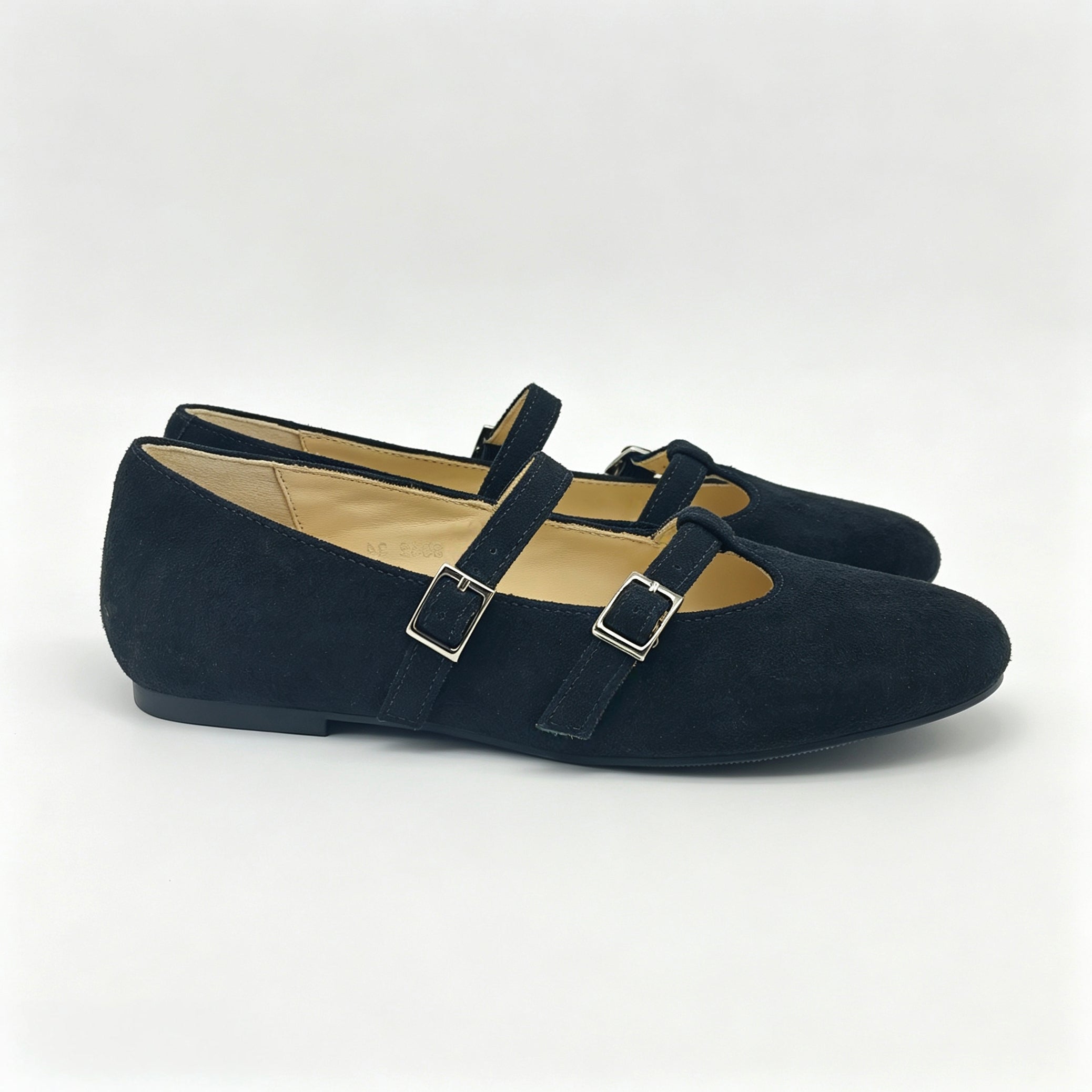 Black Suede T-Strap, Mary Jane,-SG42