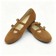 Brown Suede T-Strap, Mary Jane,-SG43