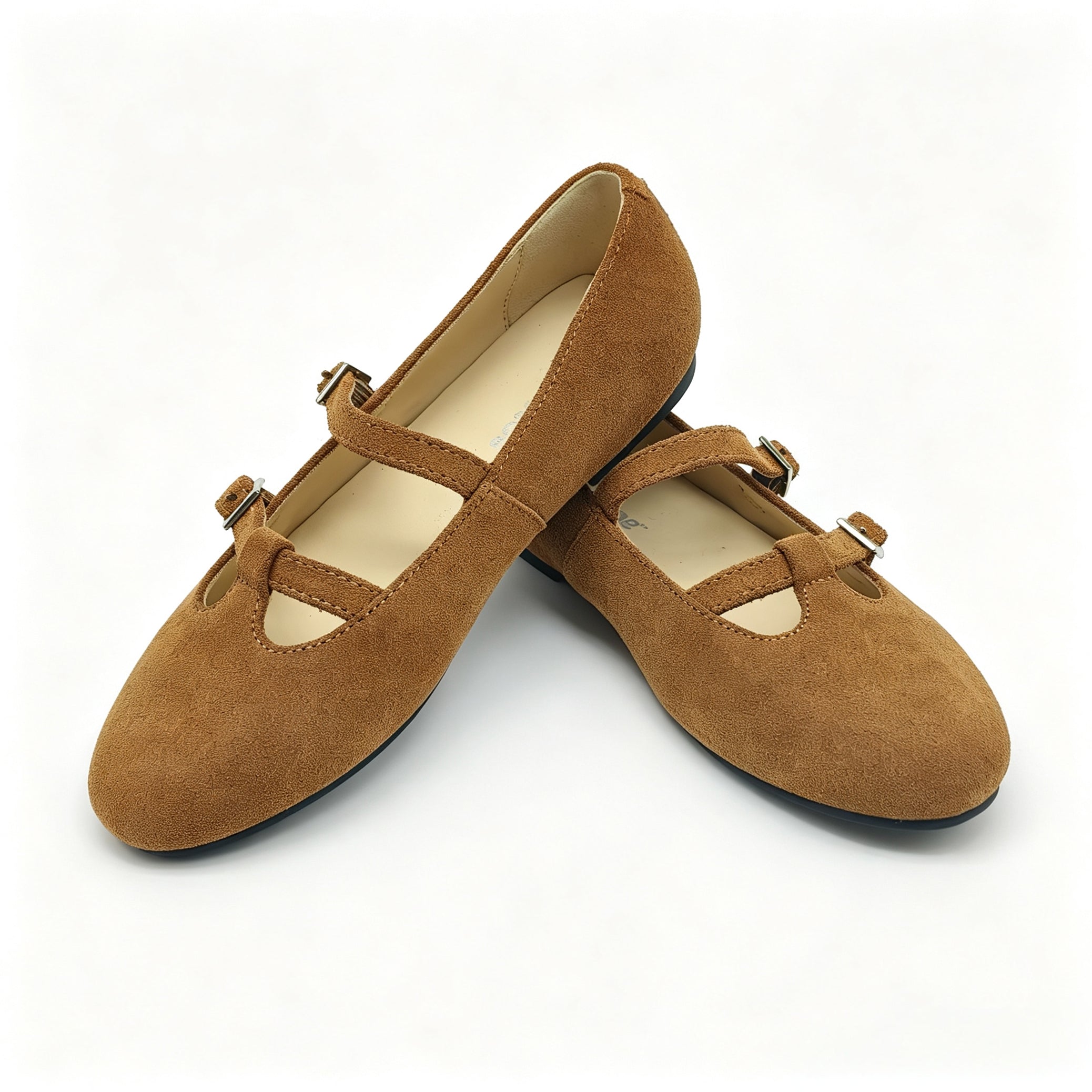 Brown Suede T-Strap, Mary Jane,-SG43