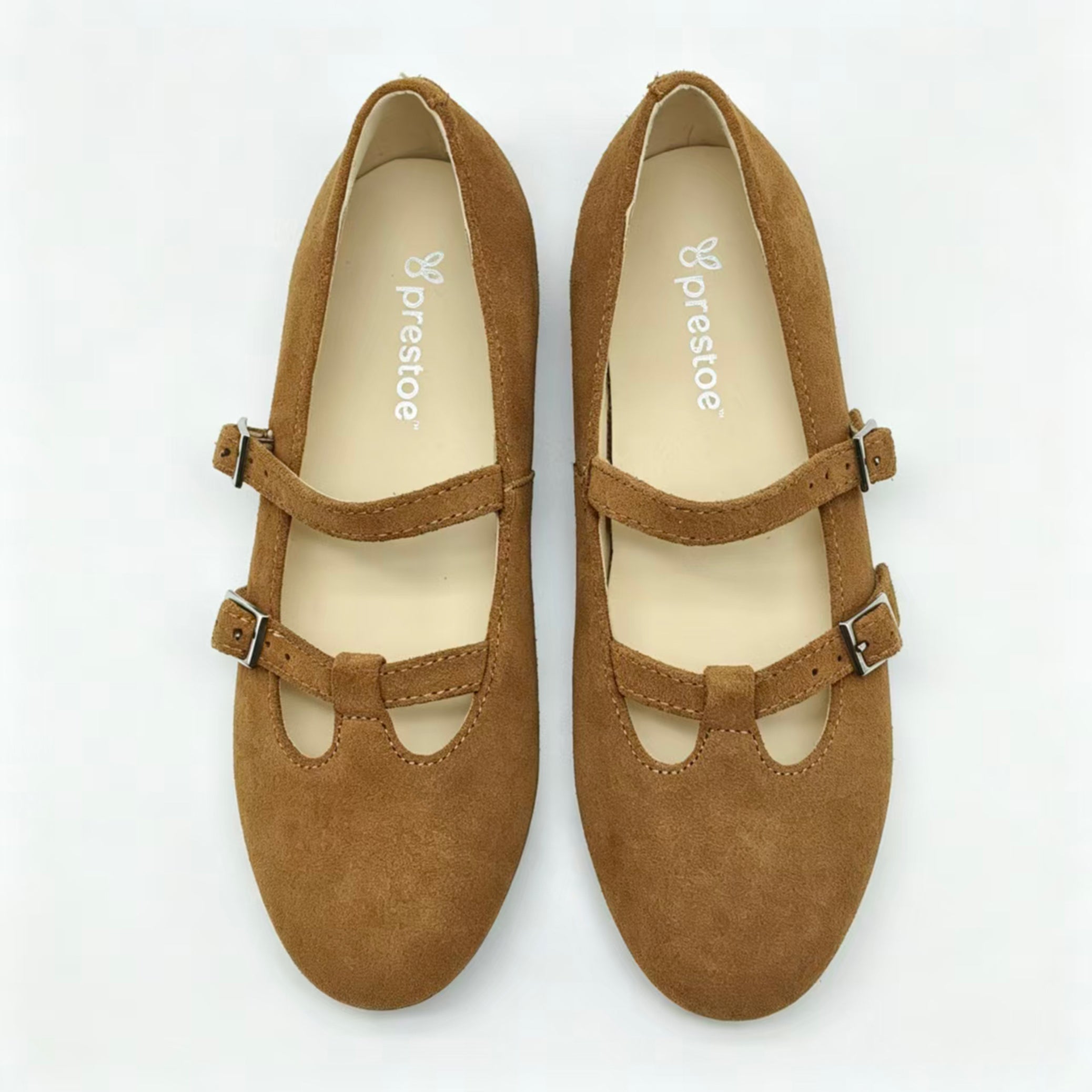 Brown Suede T-Strap, Mary Jane,-SG43