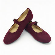 Maroon Flannel Mary Jane-SG52
