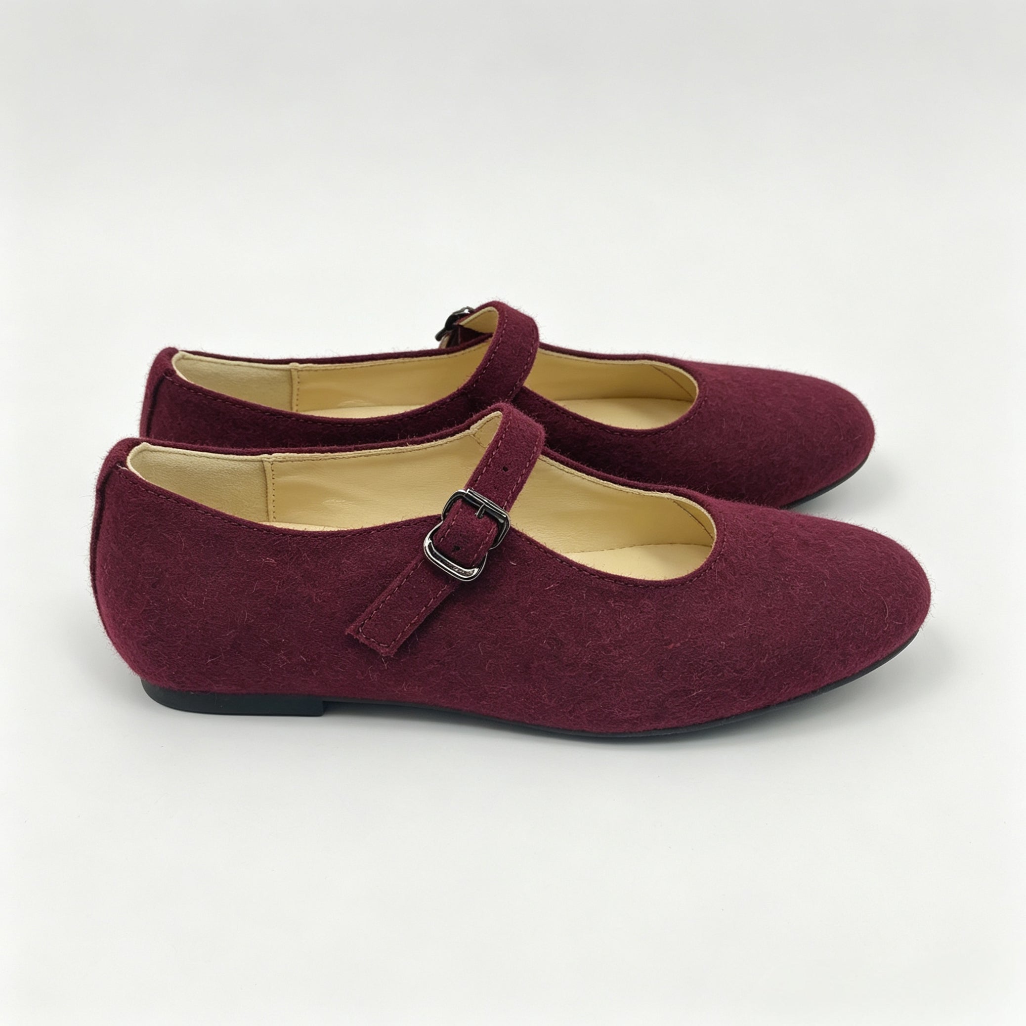Maroon Flannel Mary Jane-SG52