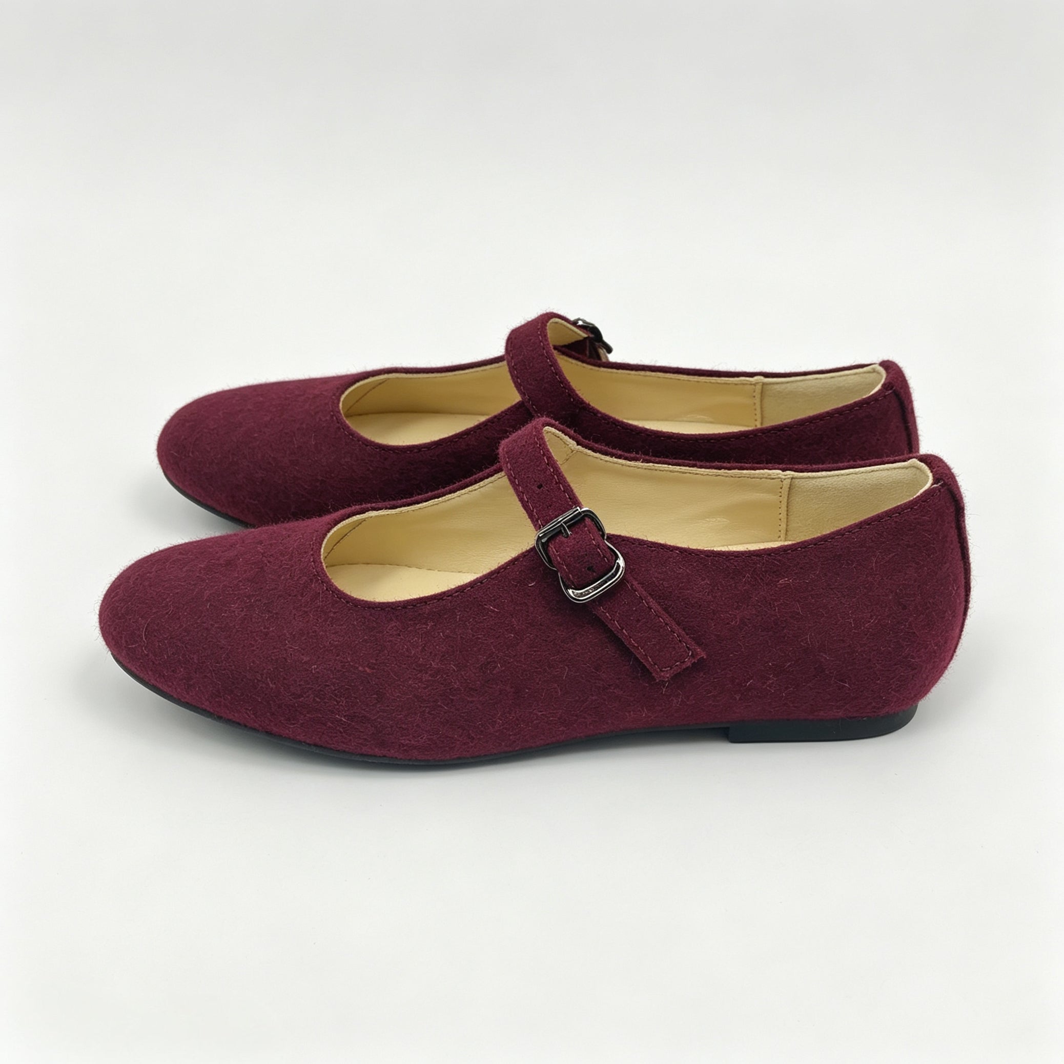 Maroon Flannel Mary Jane-SG52