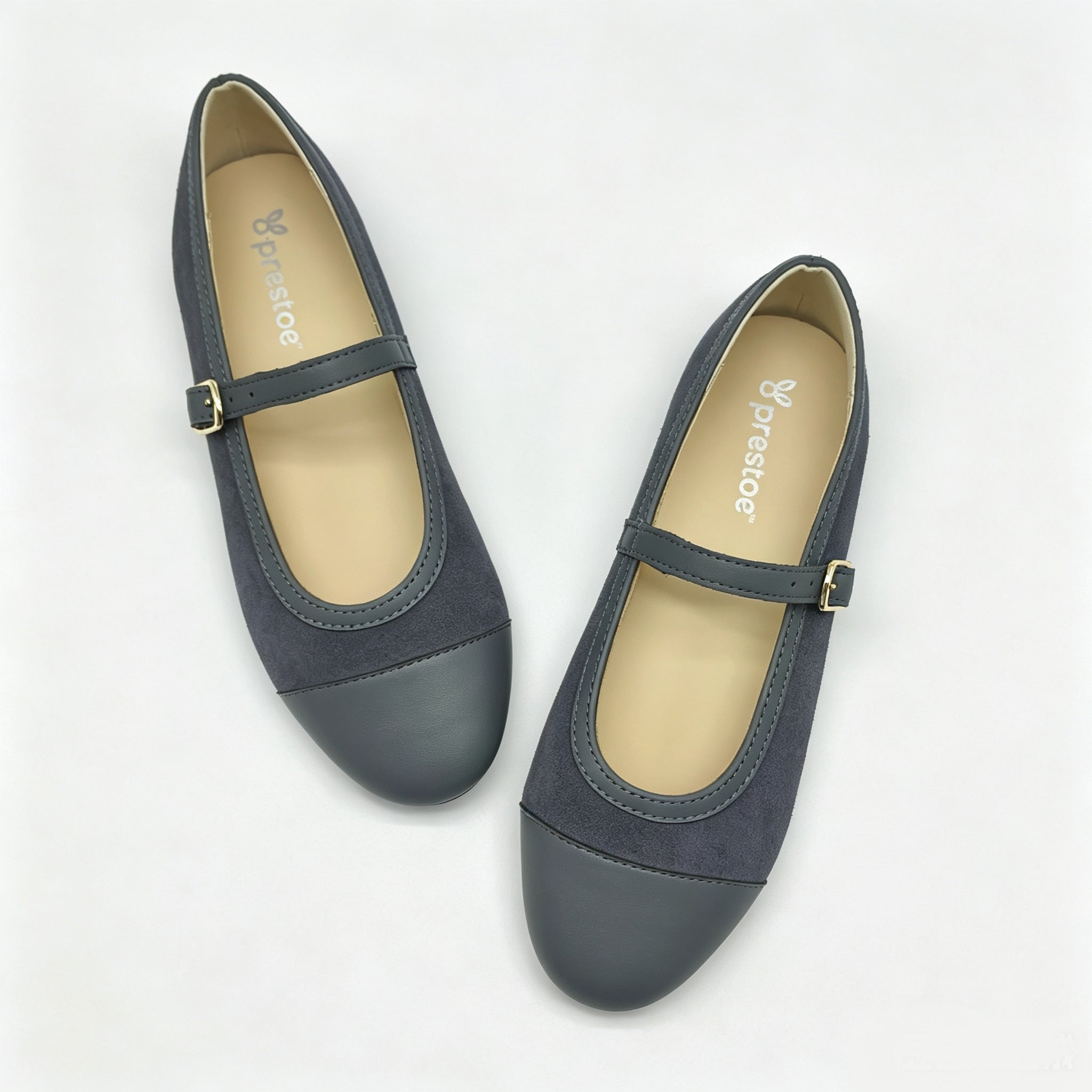 Grey Suede Cap-Toe Mary-Jane-SG62