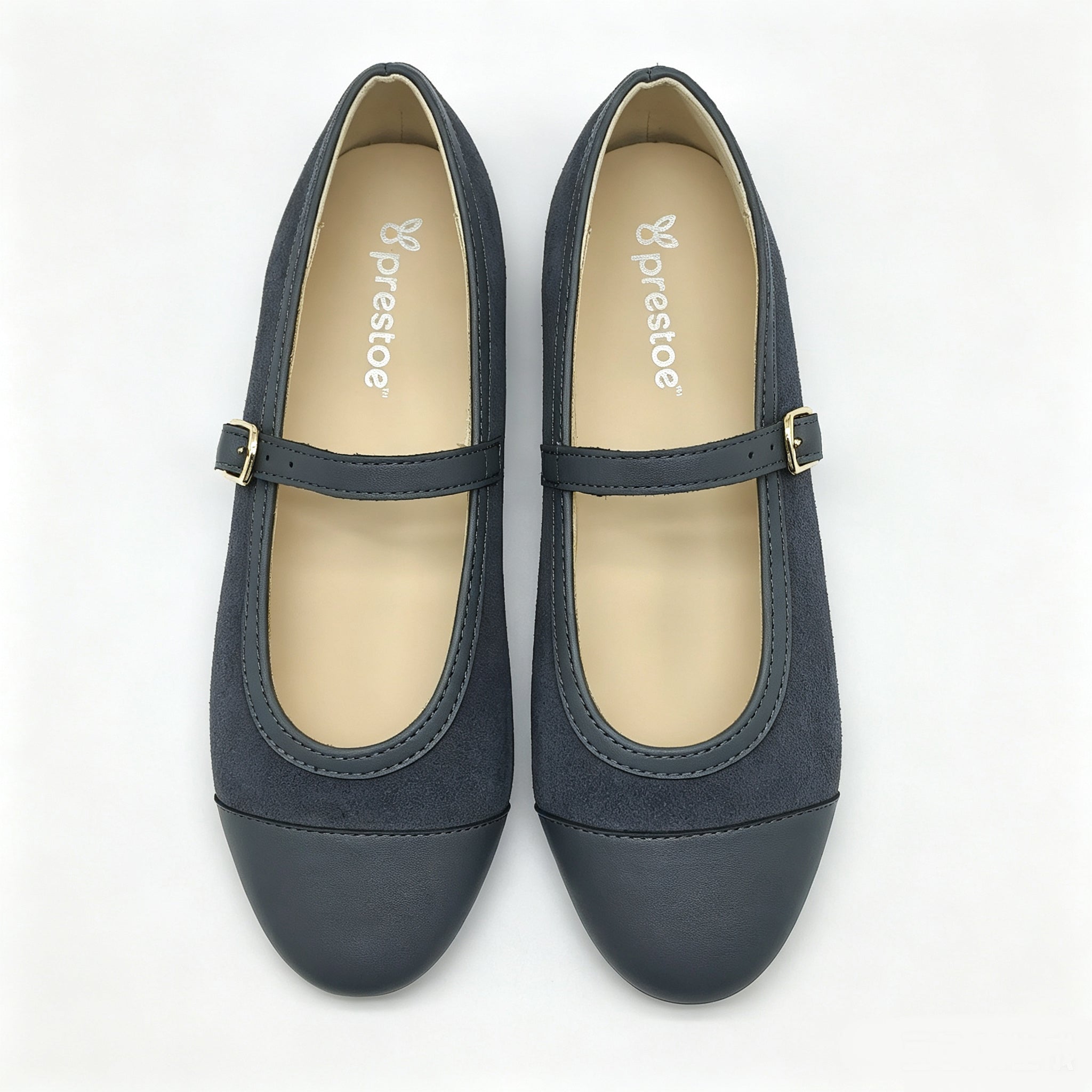 Grey Suede Cap-Toe Mary-Jane-SG62