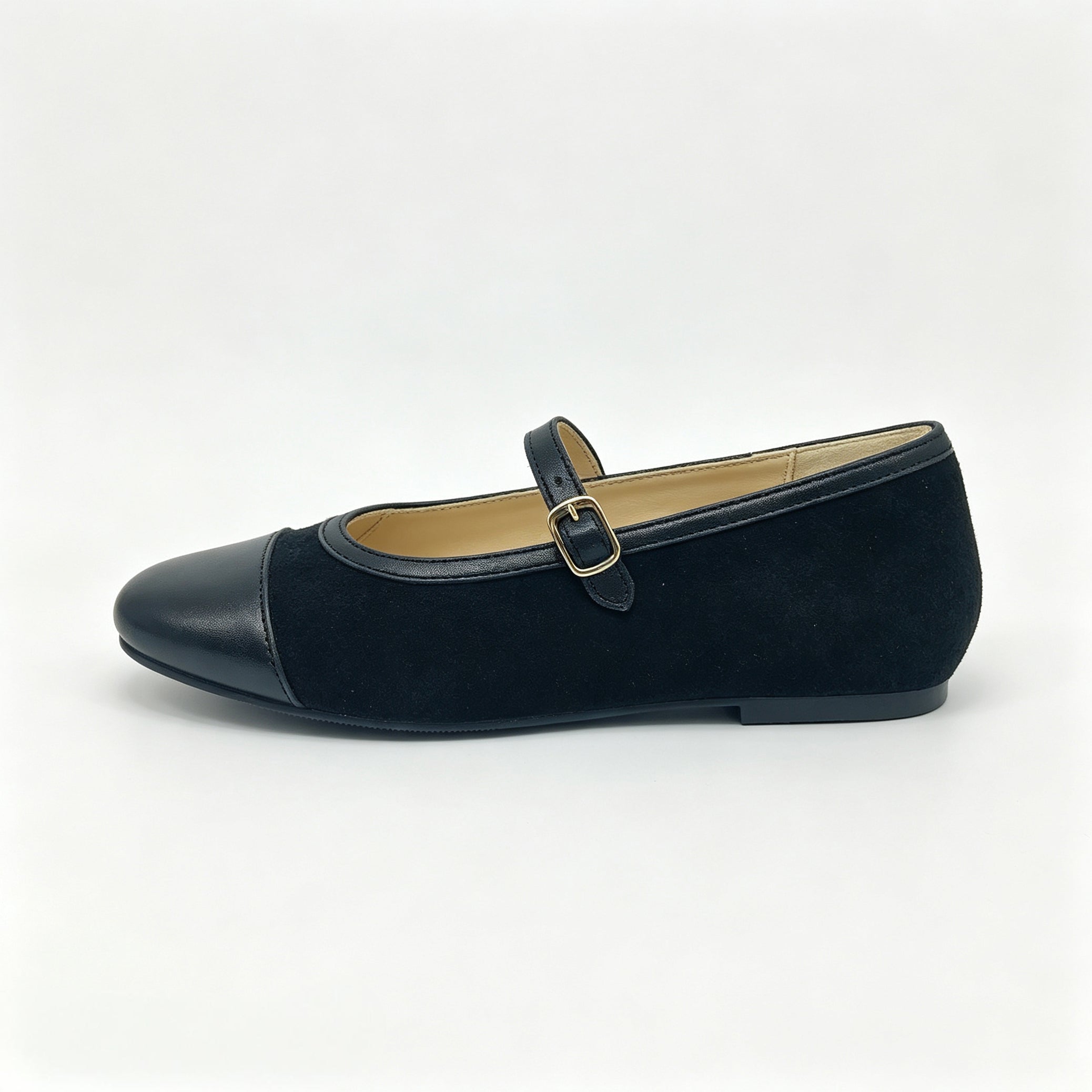 Black Suede Cap-Toe Mary-Jane-SG63