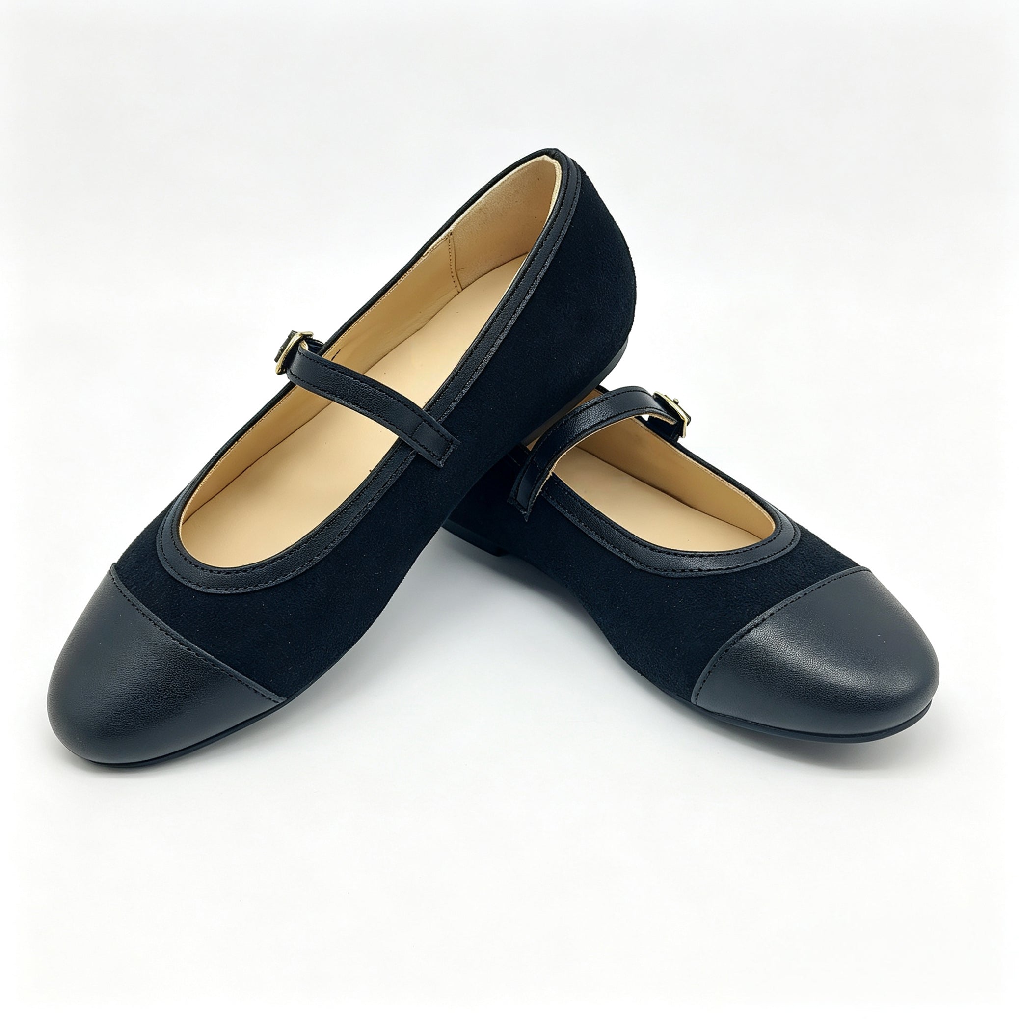 Black Suede Cap-Toe Mary-Jane-SG63