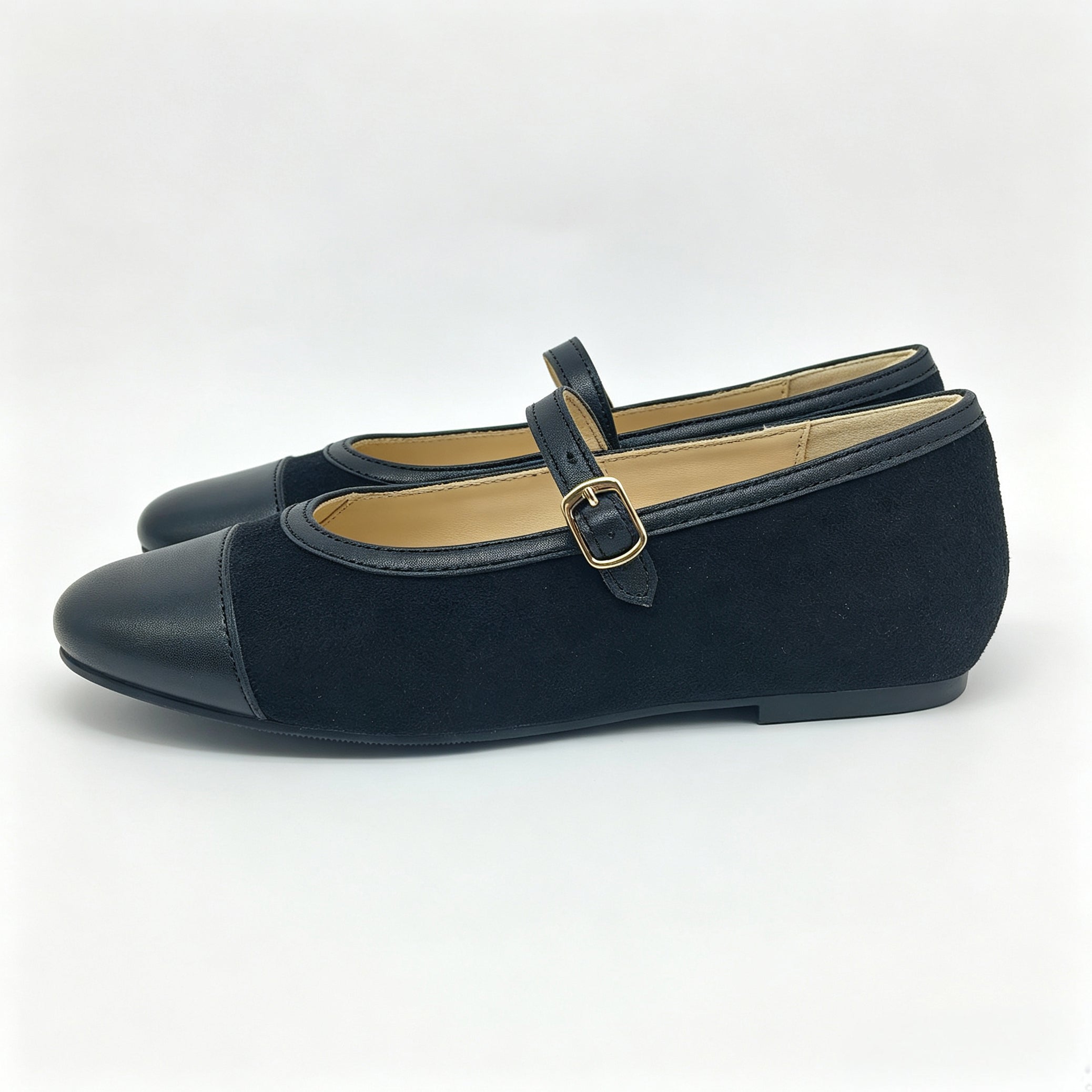 Black Suede Cap-Toe Mary-Jane-SG63