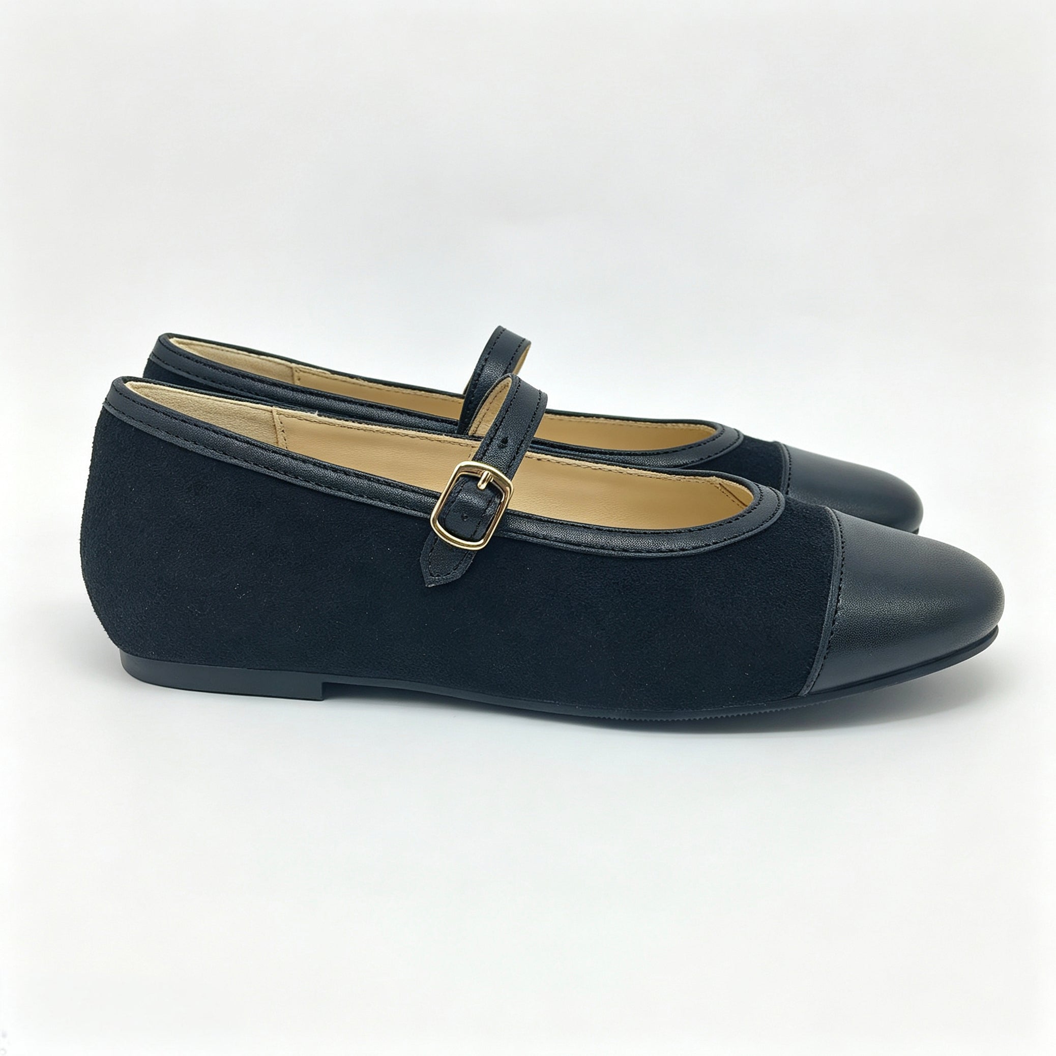 Black Suede Cap-Toe Mary-Jane-SG63