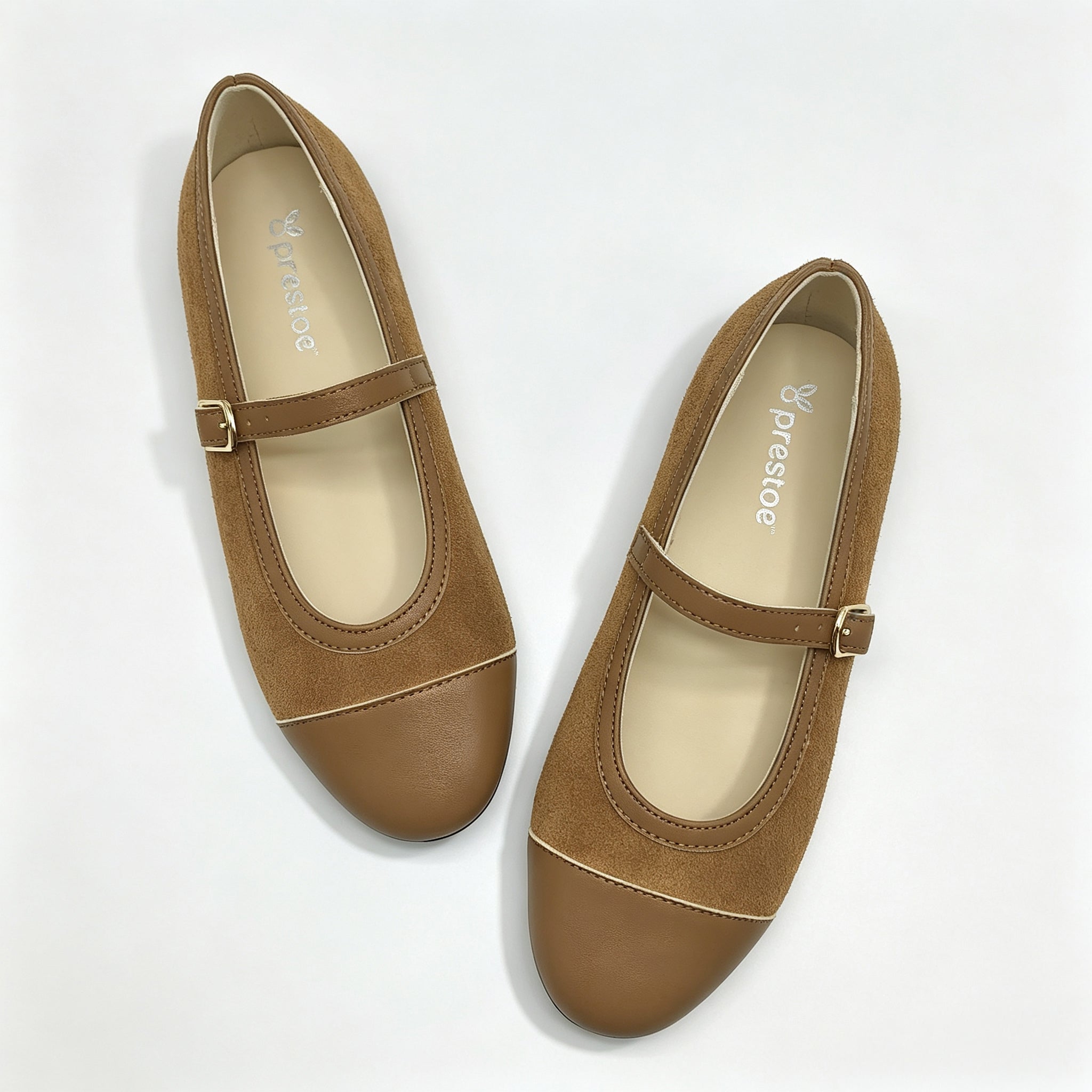 Brown Suede Cap-Toe Mary-Jane -SG64
