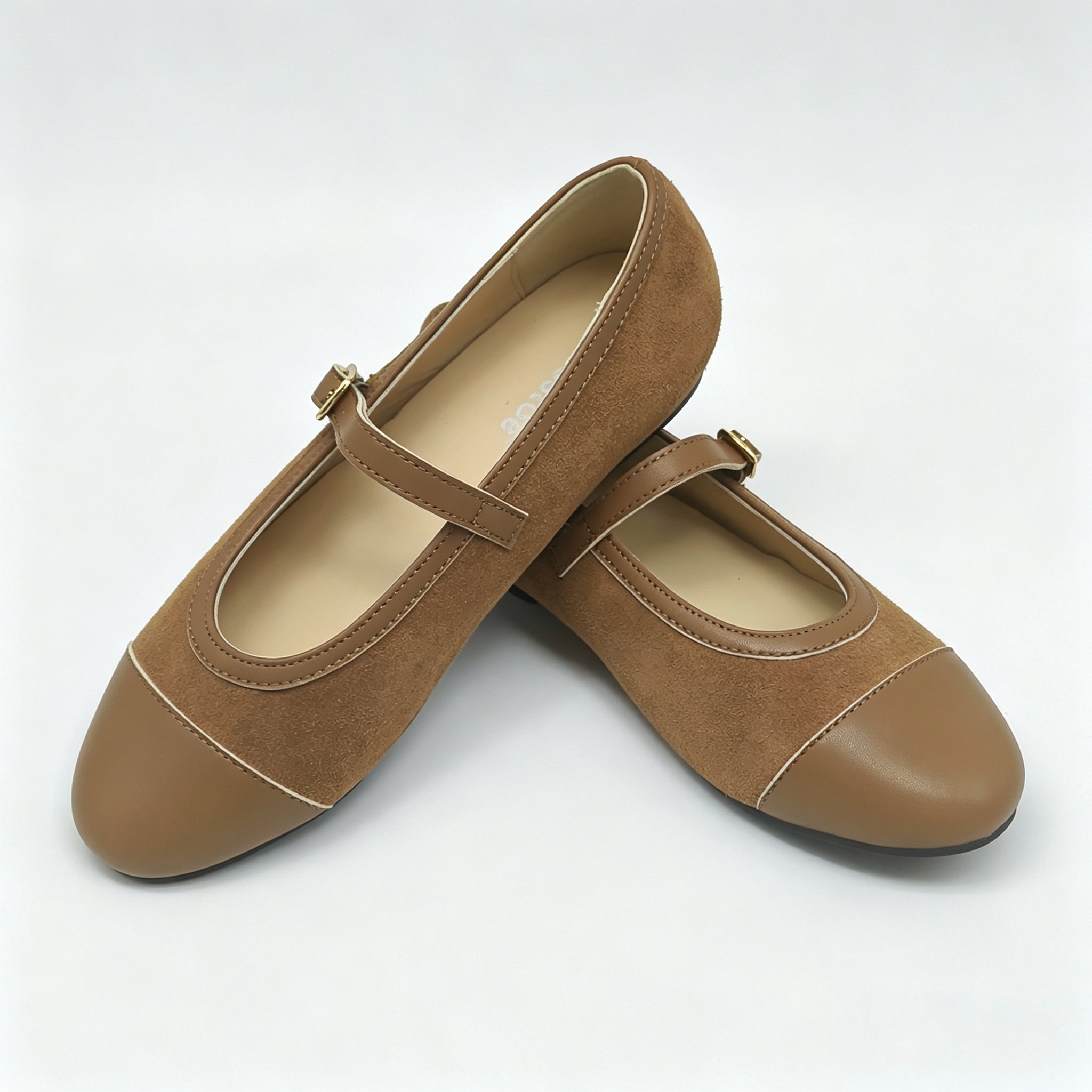 Brown Suede Cap-Toe Mary-Jane -SG64