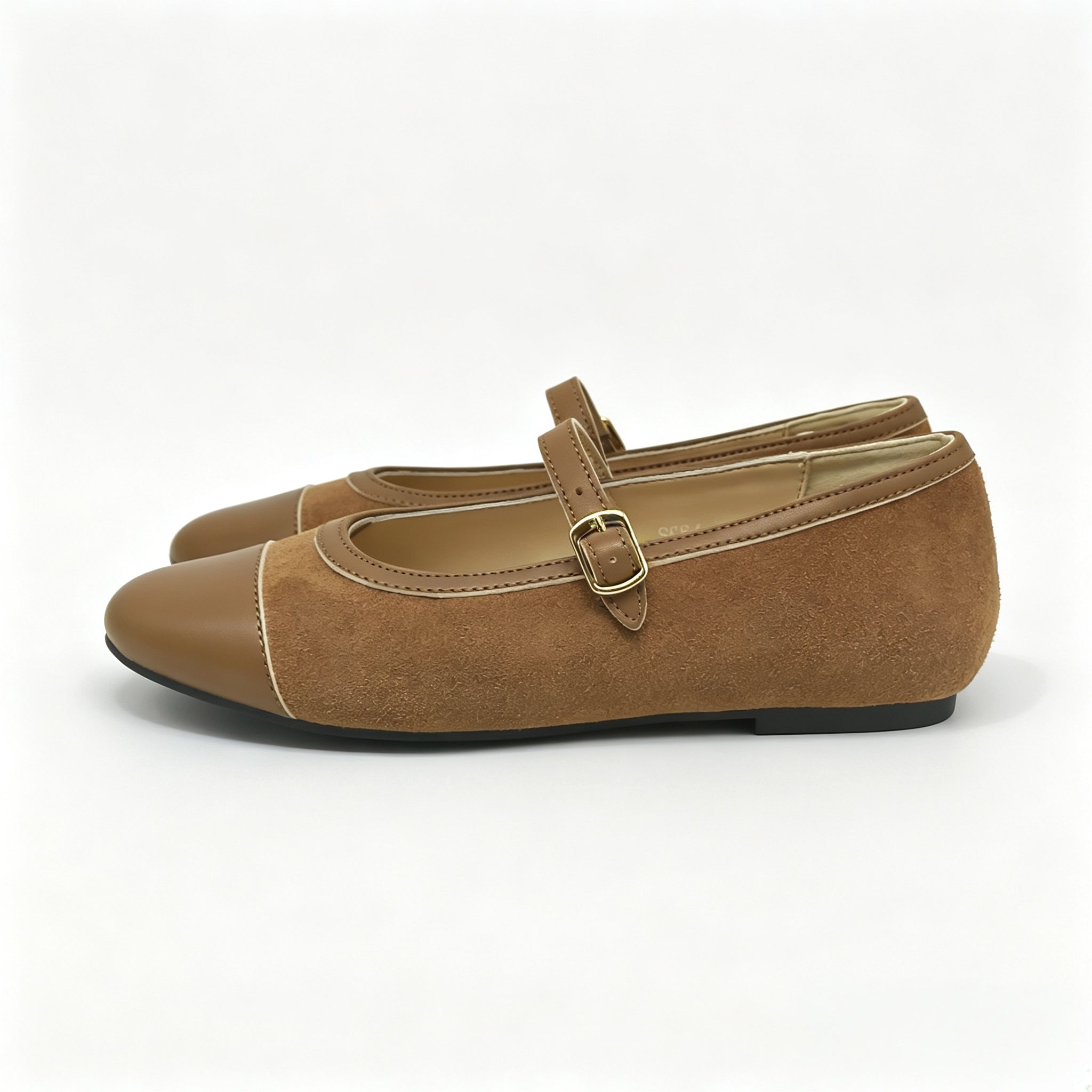 Brown Suede Cap-Toe Mary-Jane -SG64