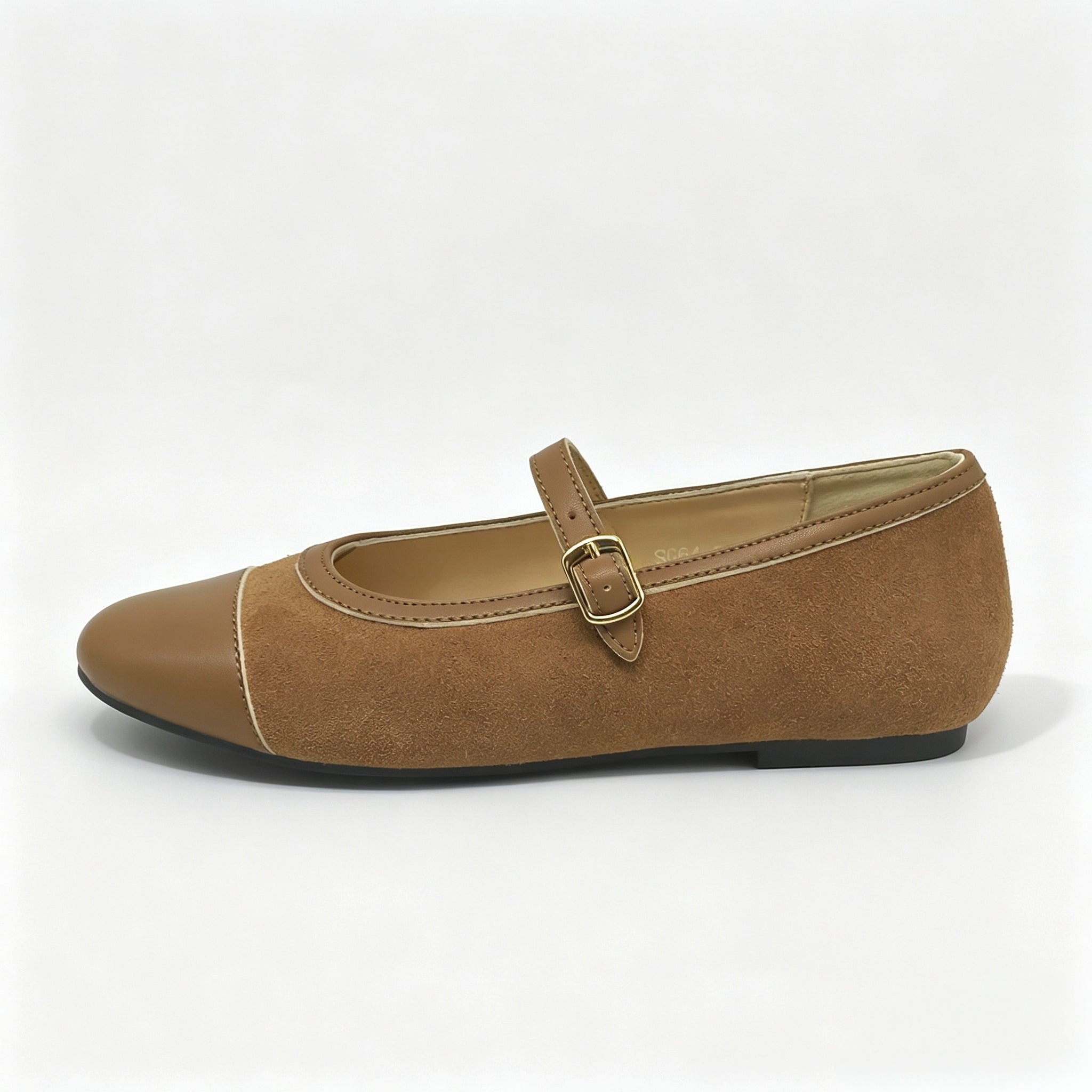 Brown Suede Cap-Toe Mary-Jane -SG64
