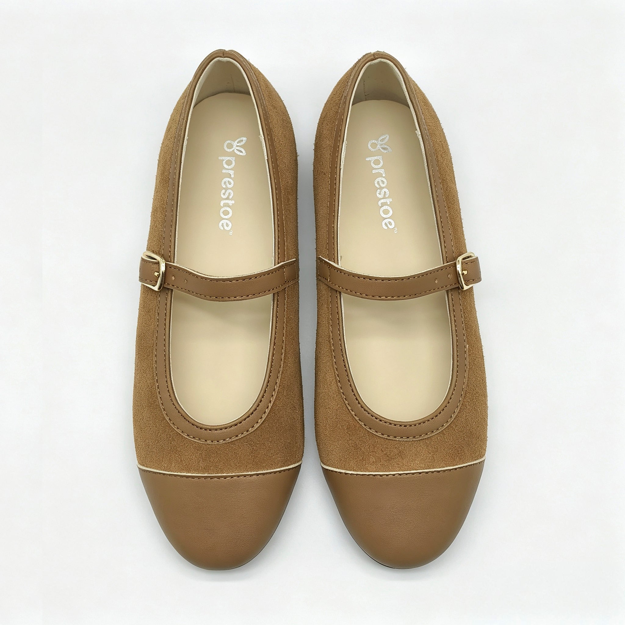 Brown Suede Cap-Toe Mary-Jane -SG64
