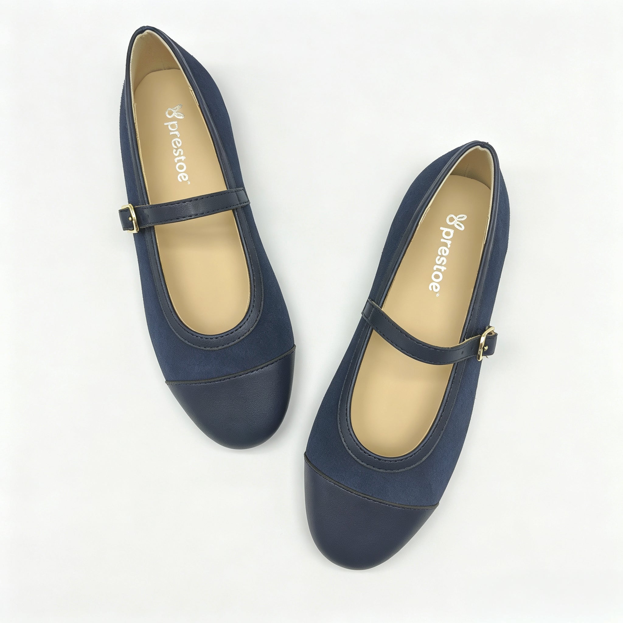 Navy Suede Cap-Toe Mary-Jane -SG65