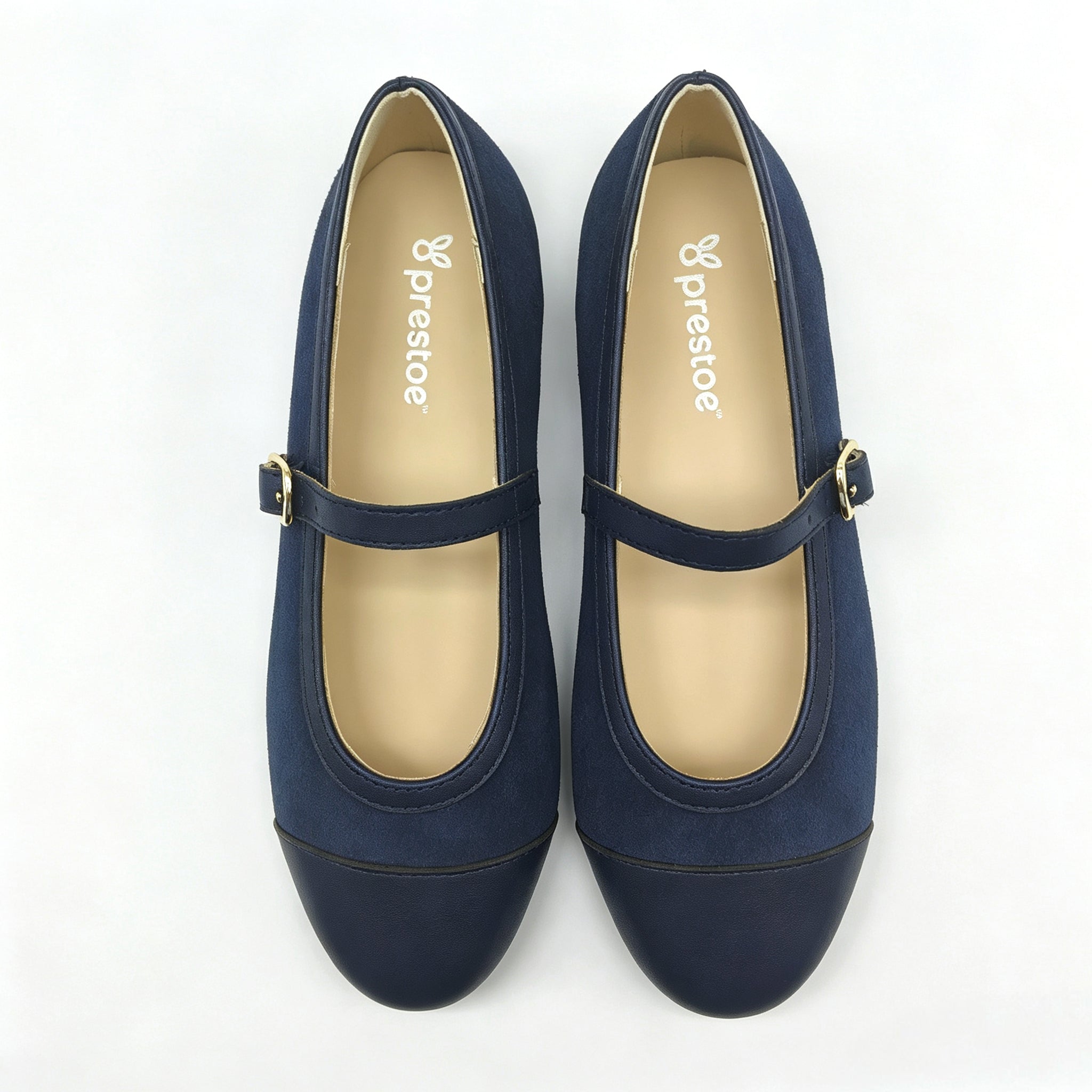 Navy Suede Cap-Toe Mary-Jane -SG65