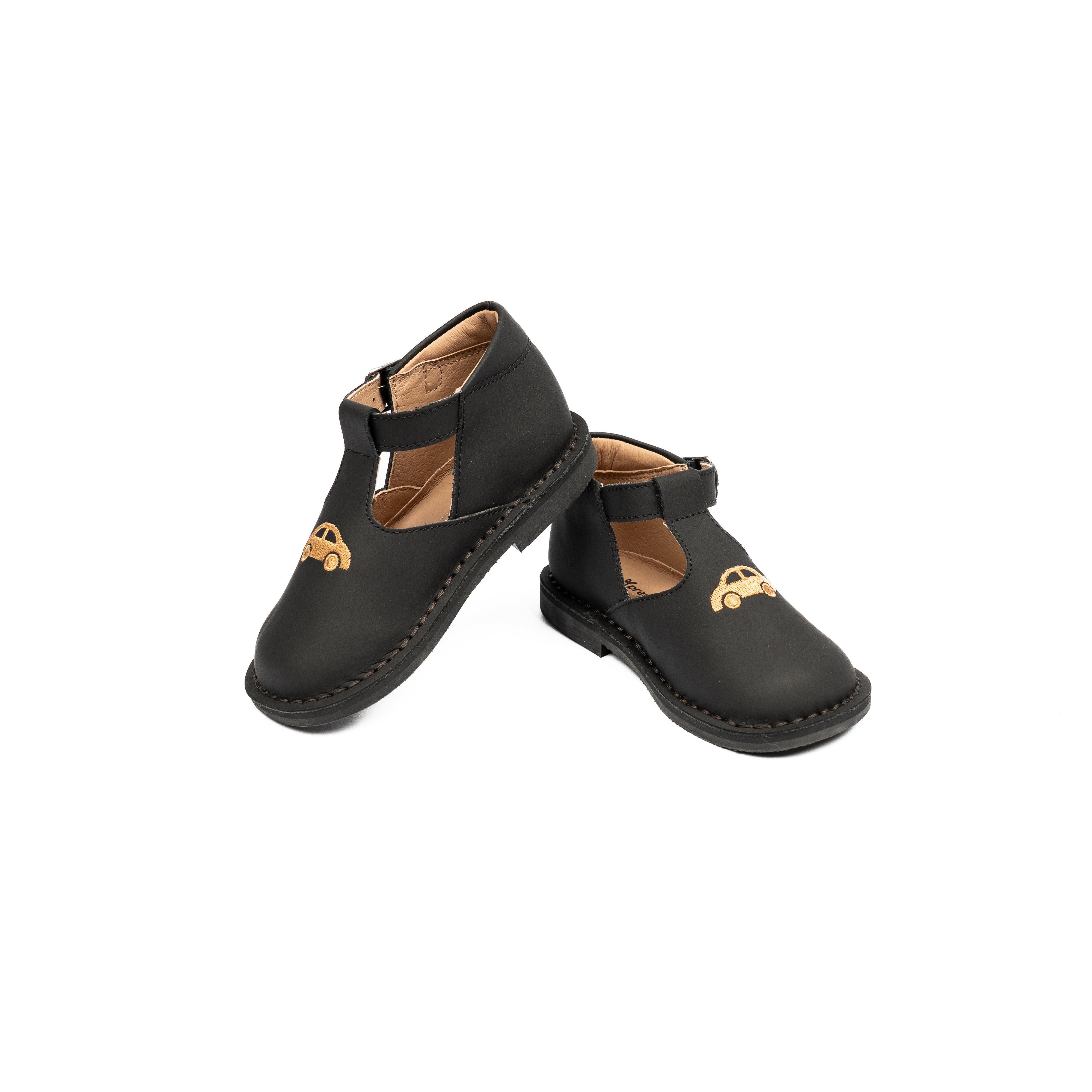 Black Nubuck T-Strap Buckle-WY11