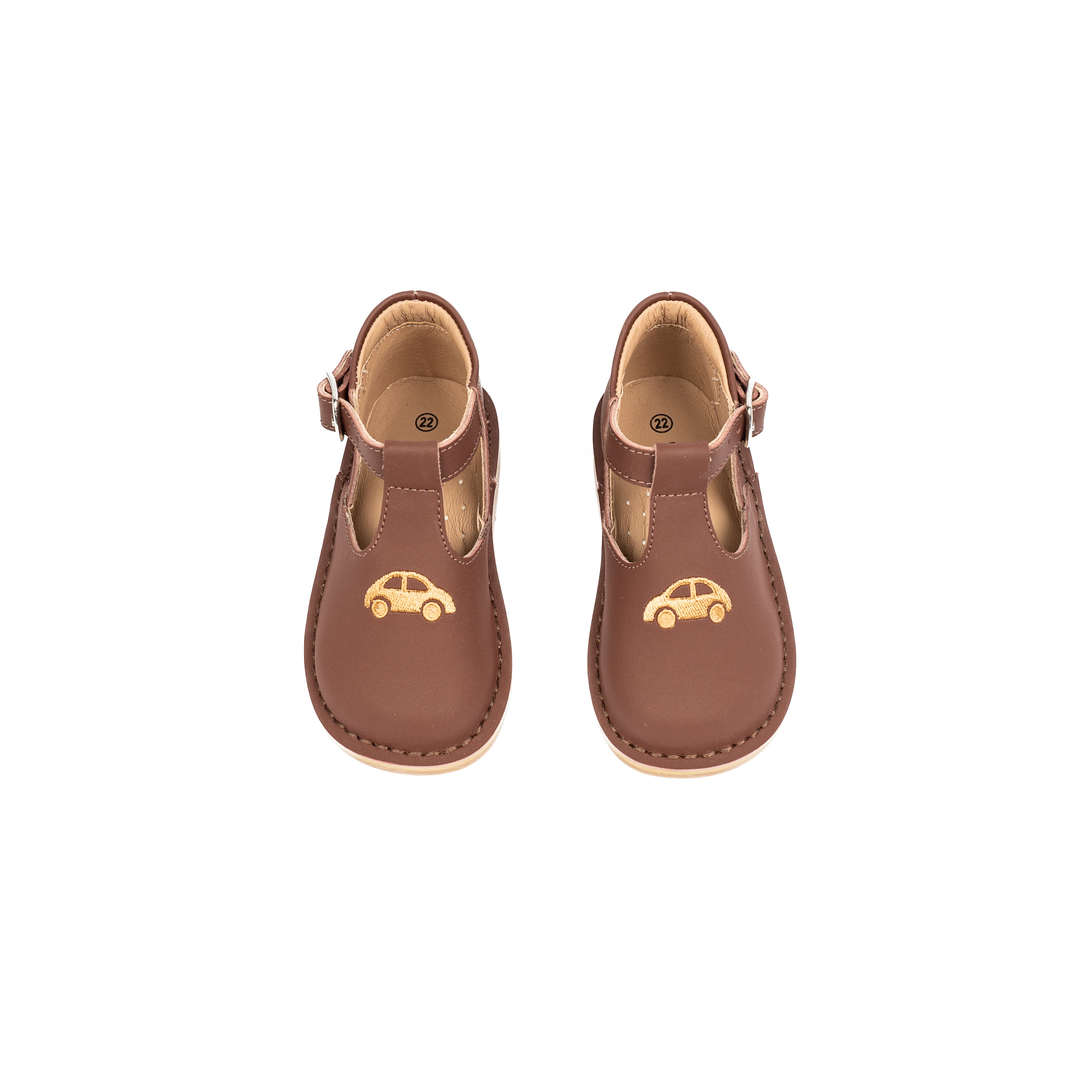 Brown Nubuck T-Strap Buckle-WY13