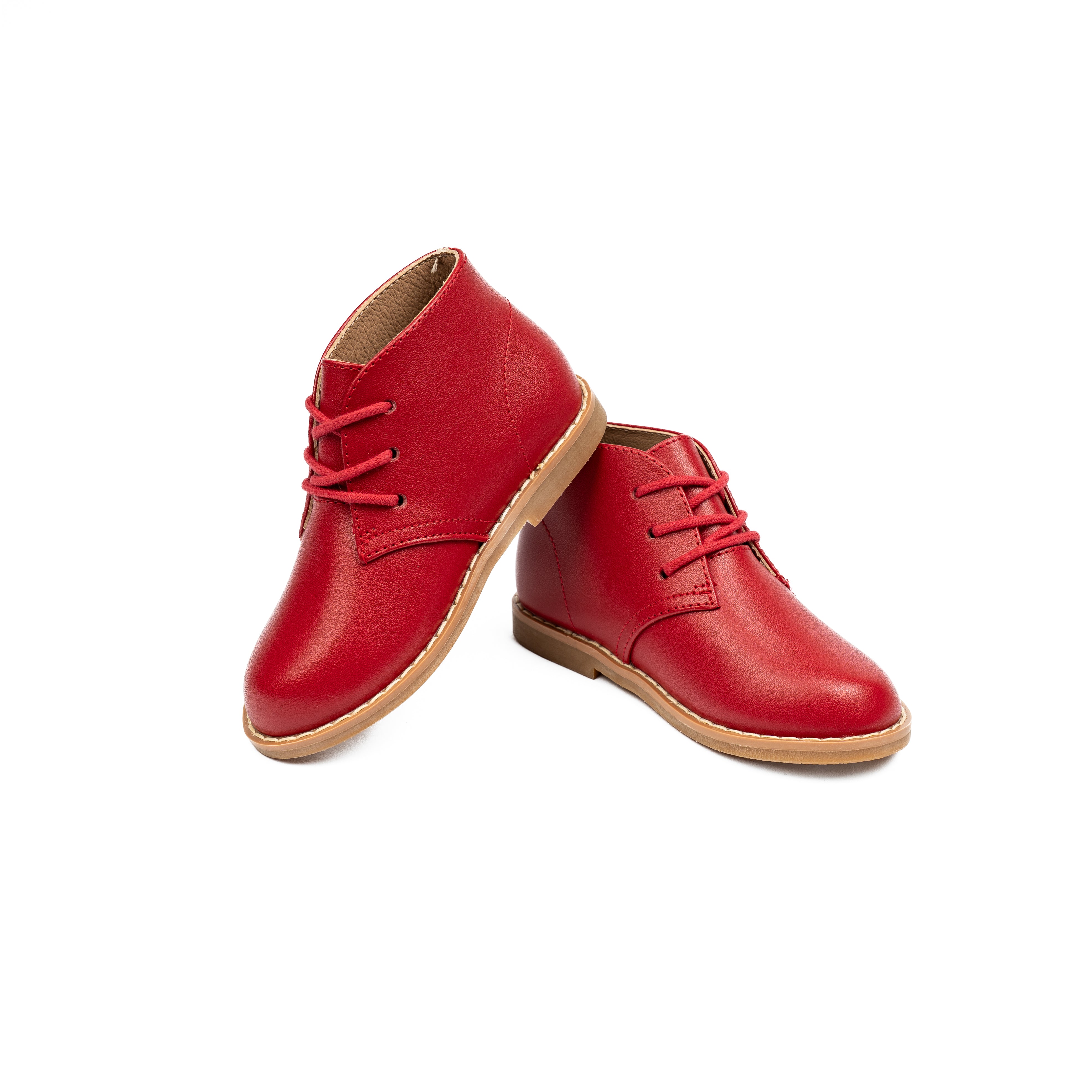 Red Leather Laced Shoe-WY25