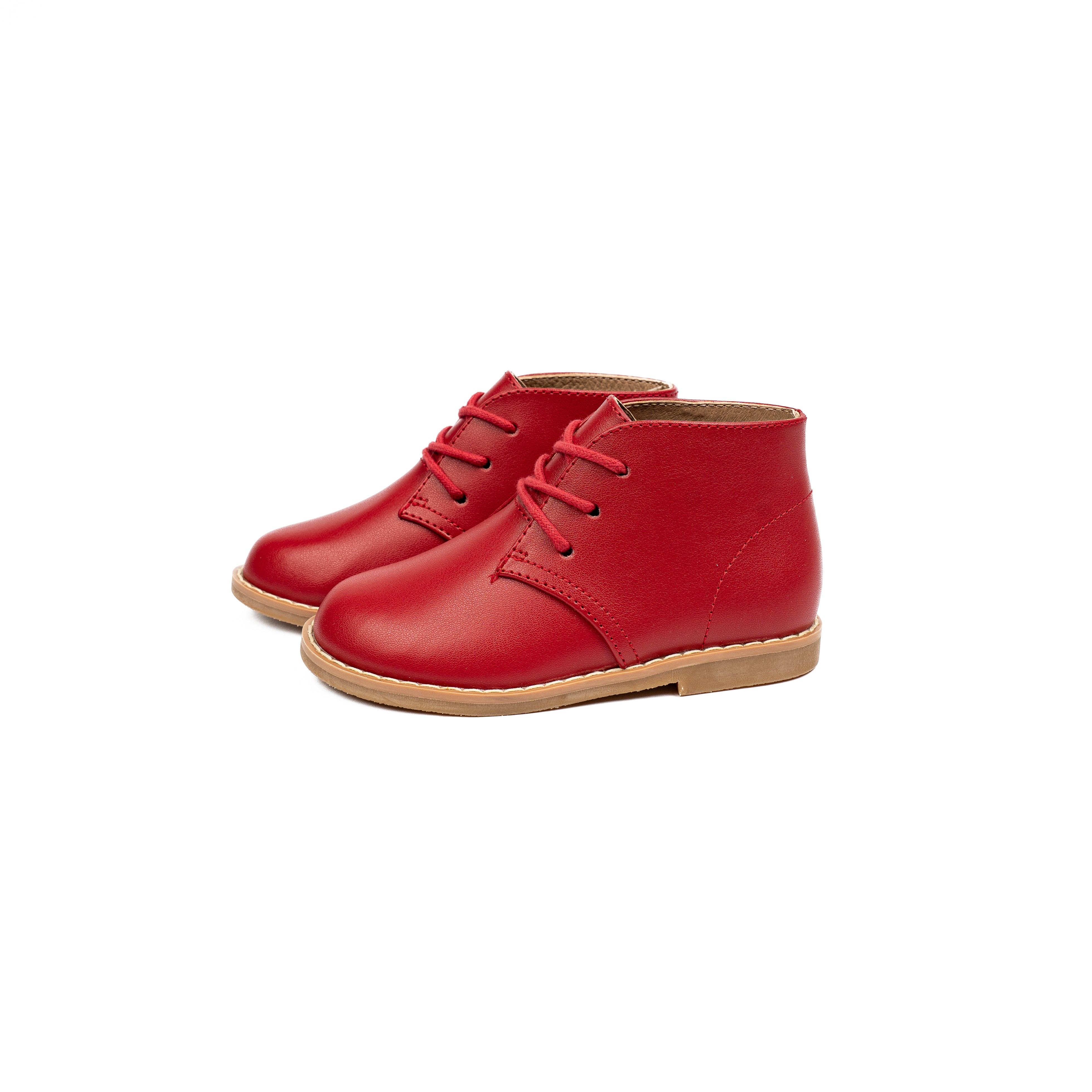 Red Leather Laced Shoe-WY25