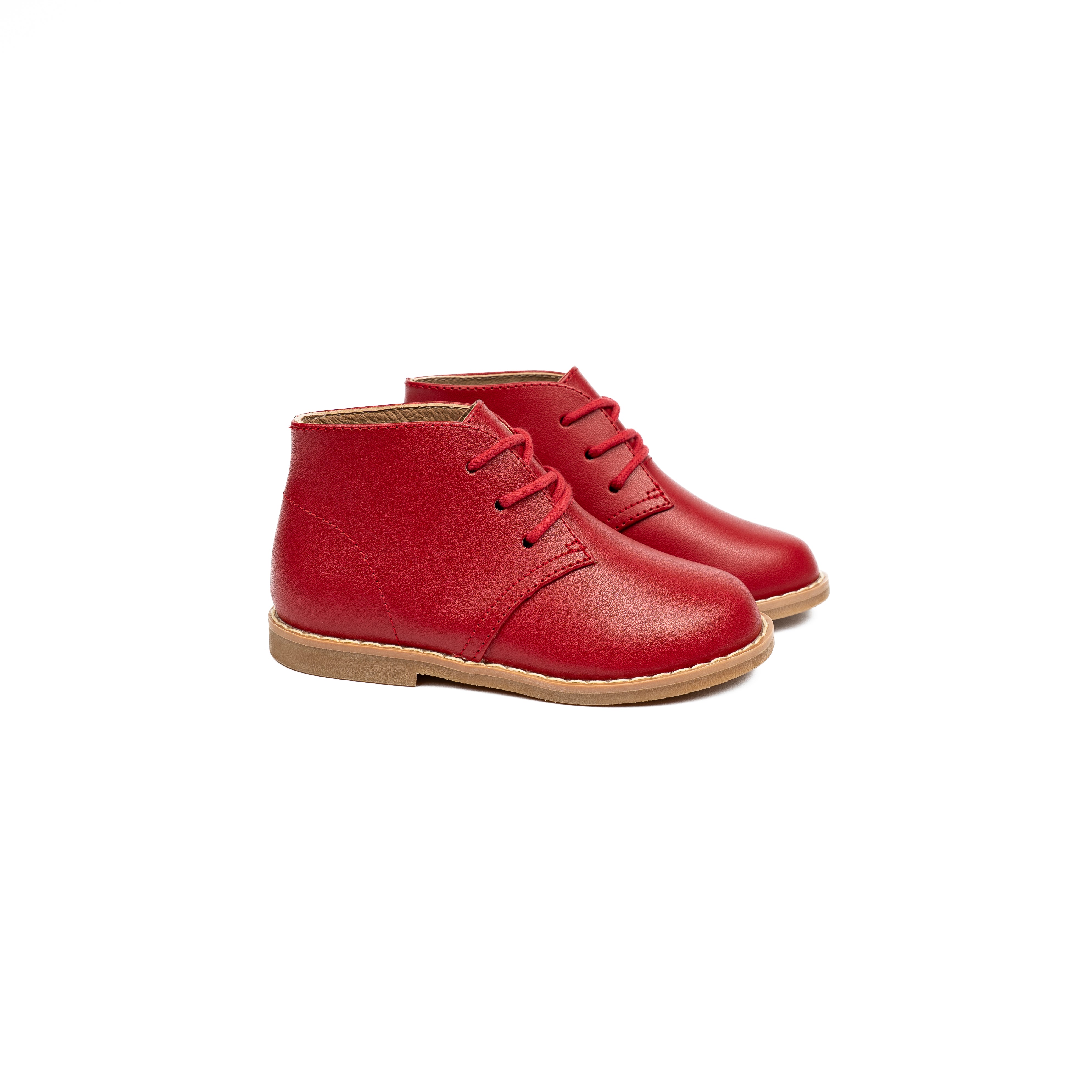 Red Leather Laced Shoe-WY25
